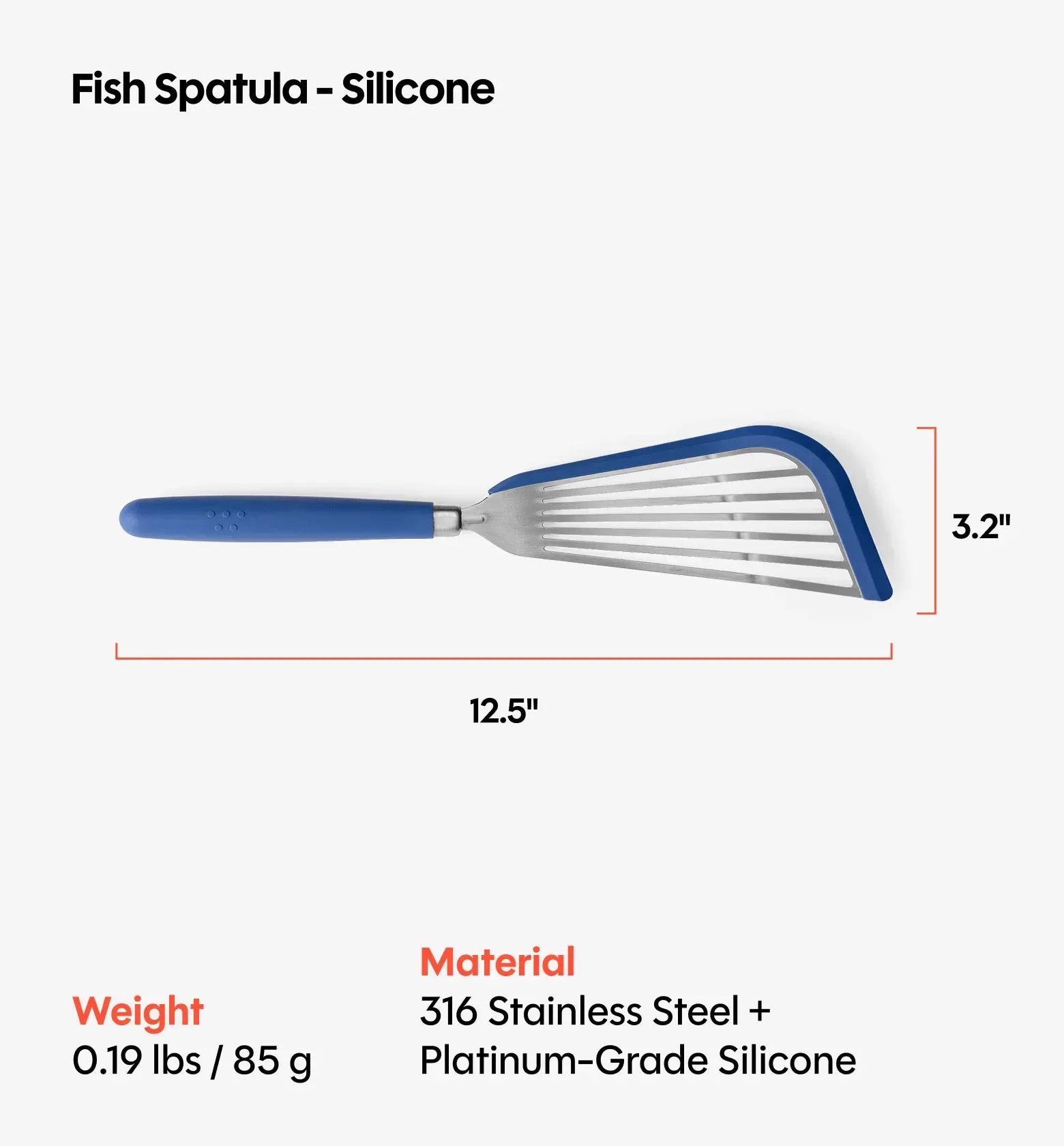 Silicone Fish Spatula – Blue
