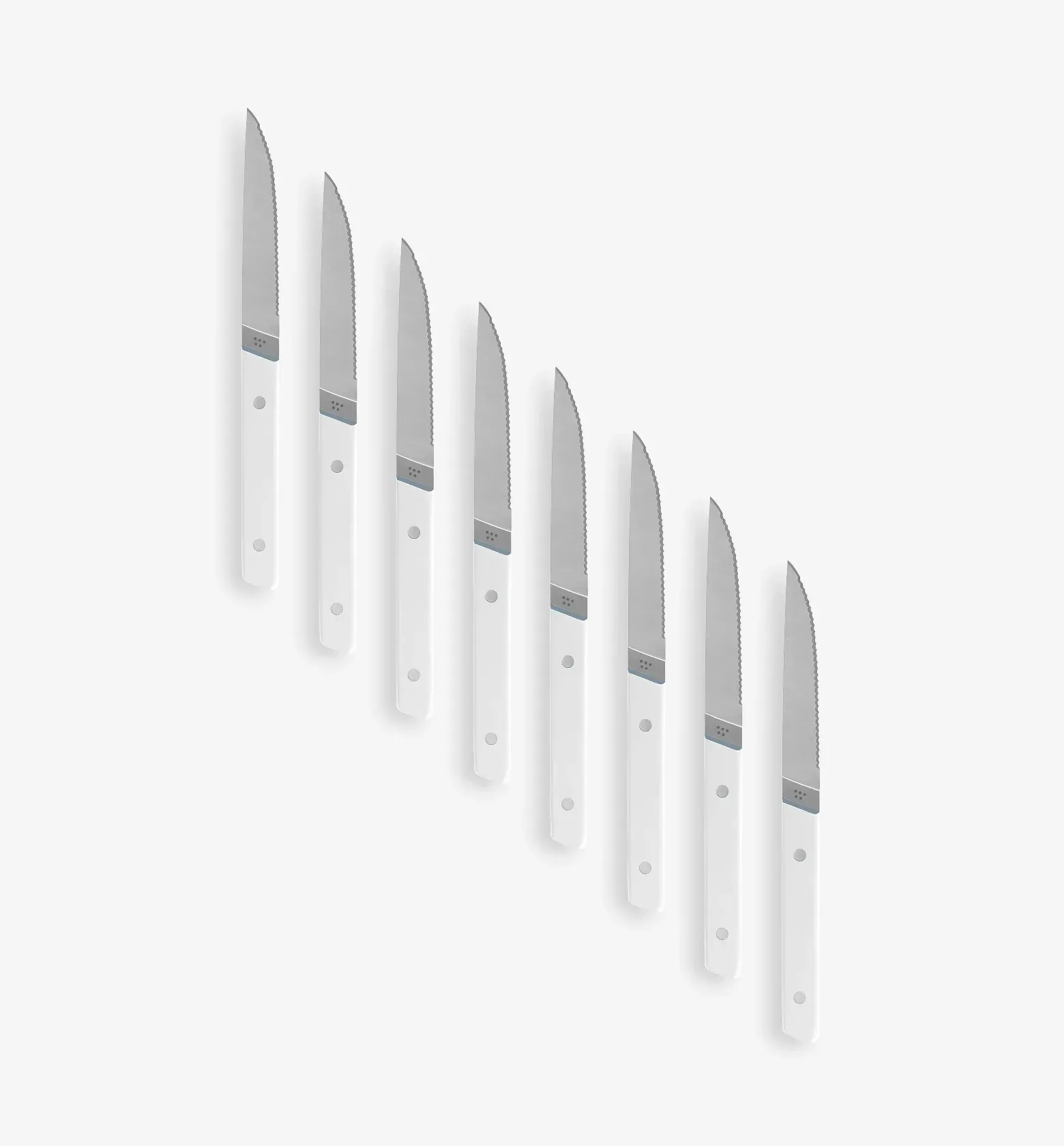 8-Piece Serrated Steak Knives – White