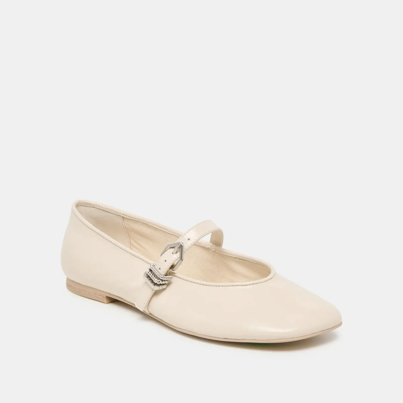 Alizza Ballet Flats Creme Crinkle Patent