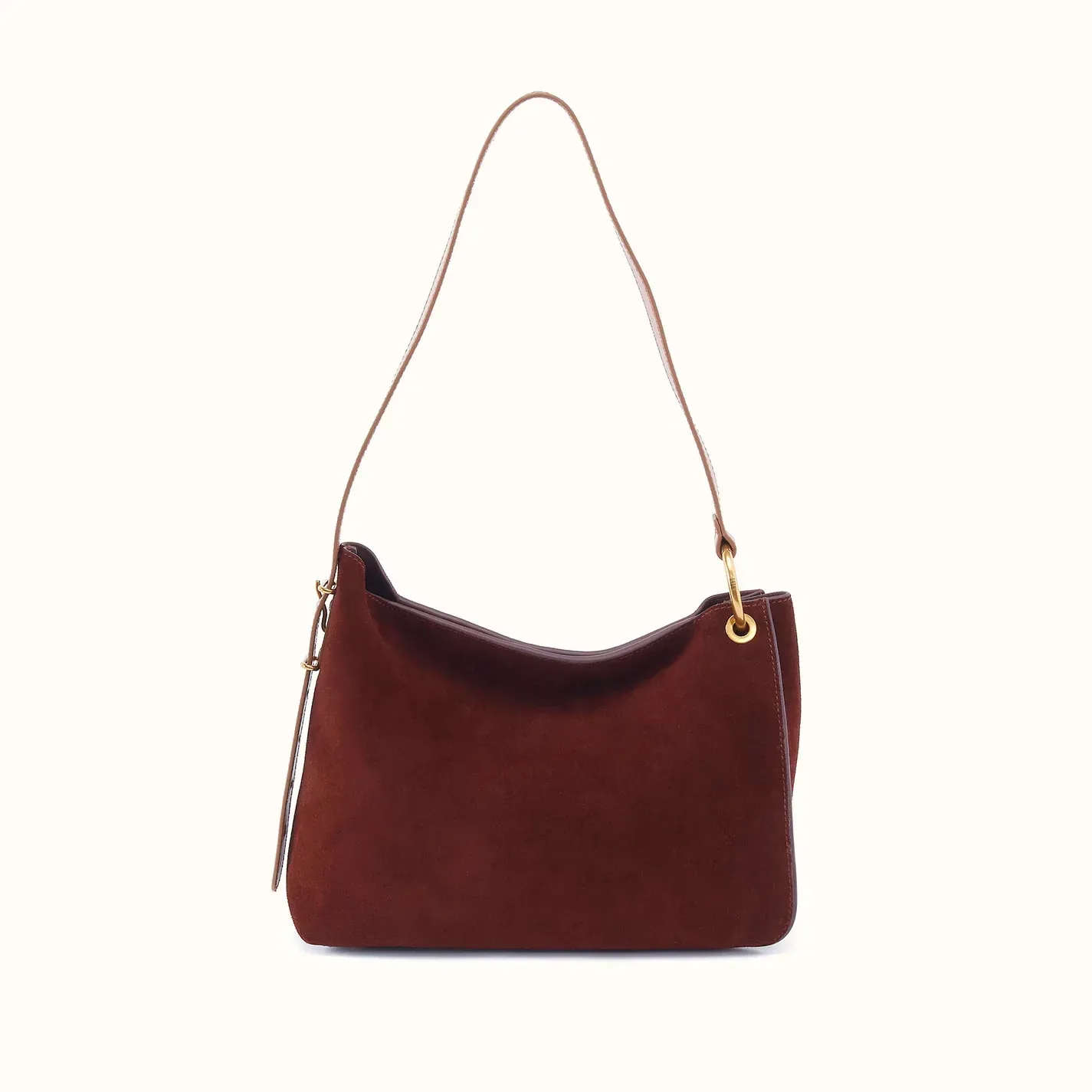 Rayna Shoulder Bag In Suede Leather – Chocolate