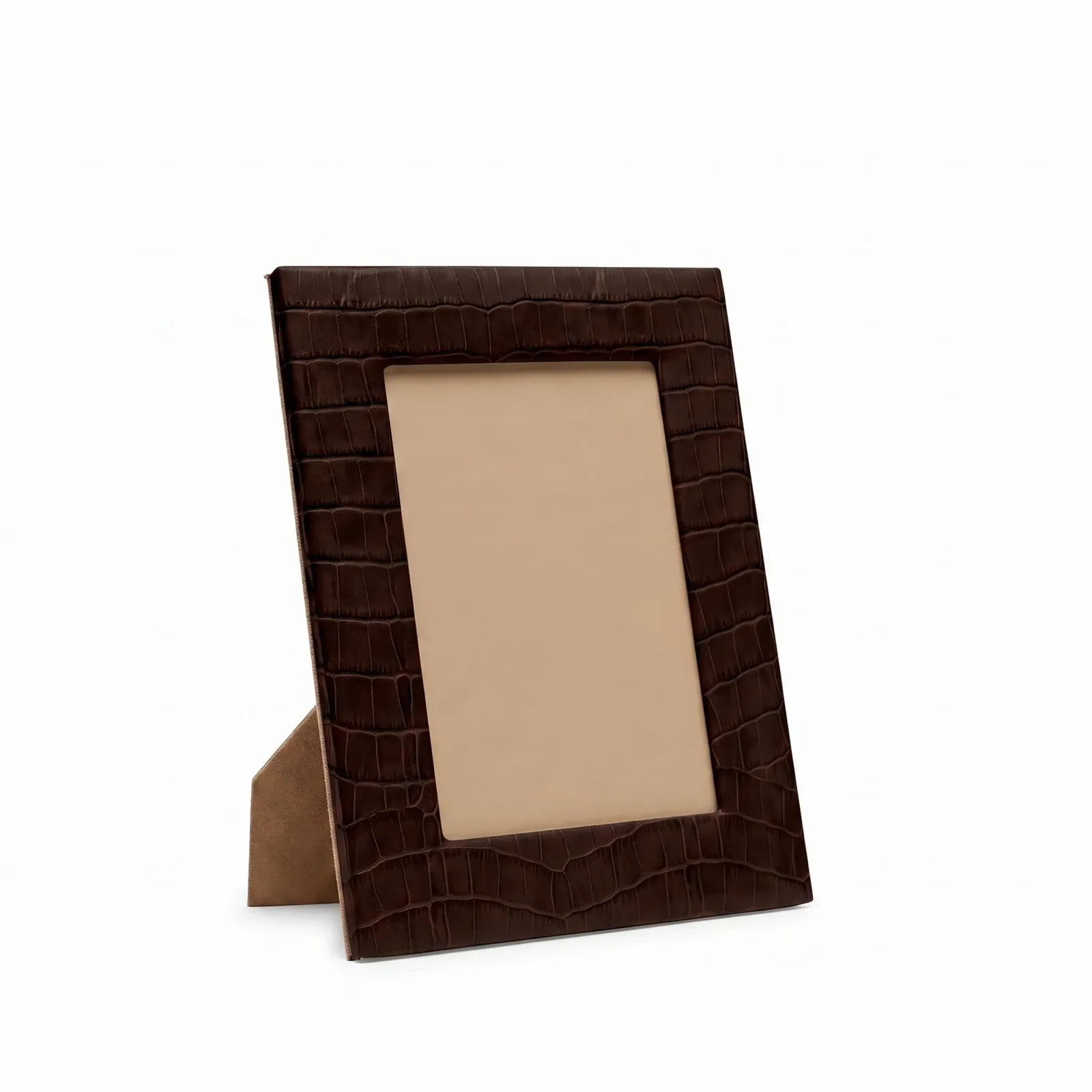 5X7 Photo Frame Brown Croc