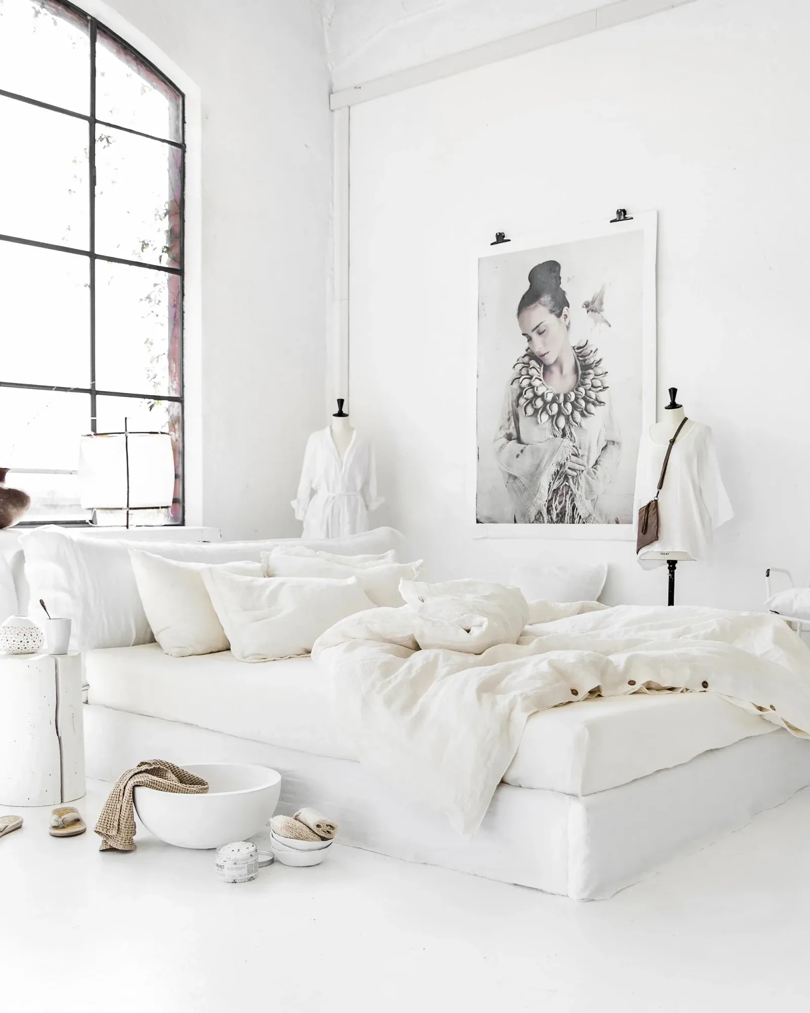 Ivory linen duvet cover set (3 pcs)