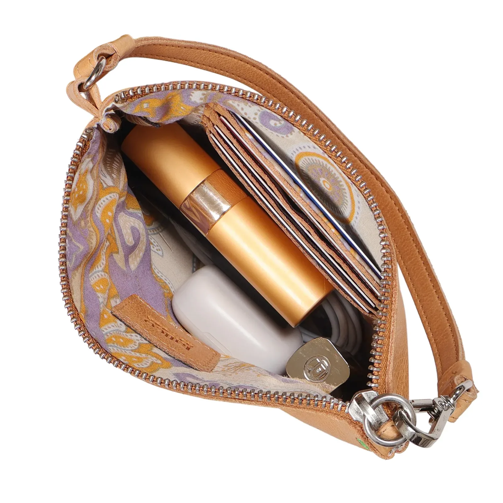 Heart Leather Zip Pouch