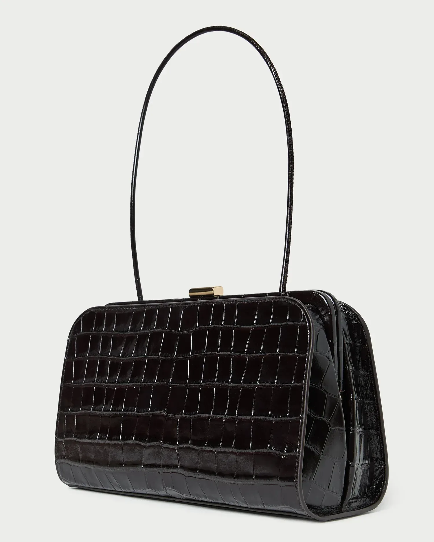 Zella Crocodile Leather Clutch
