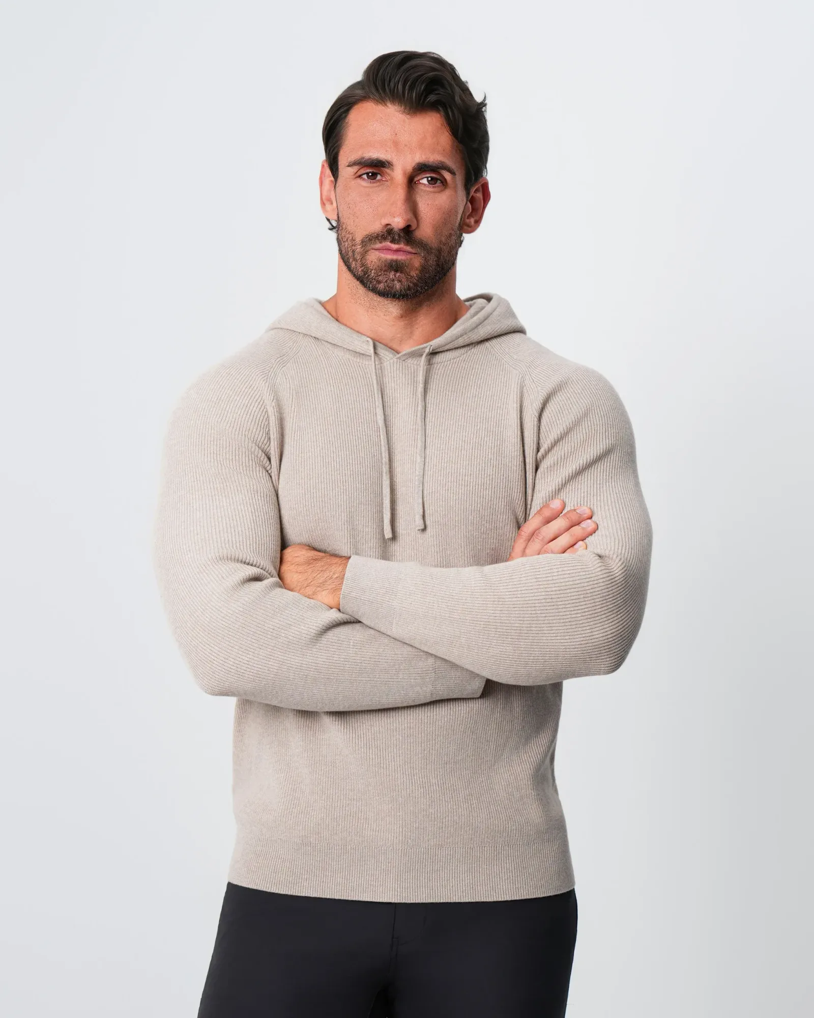Heavy Knit Hoodie – Tan