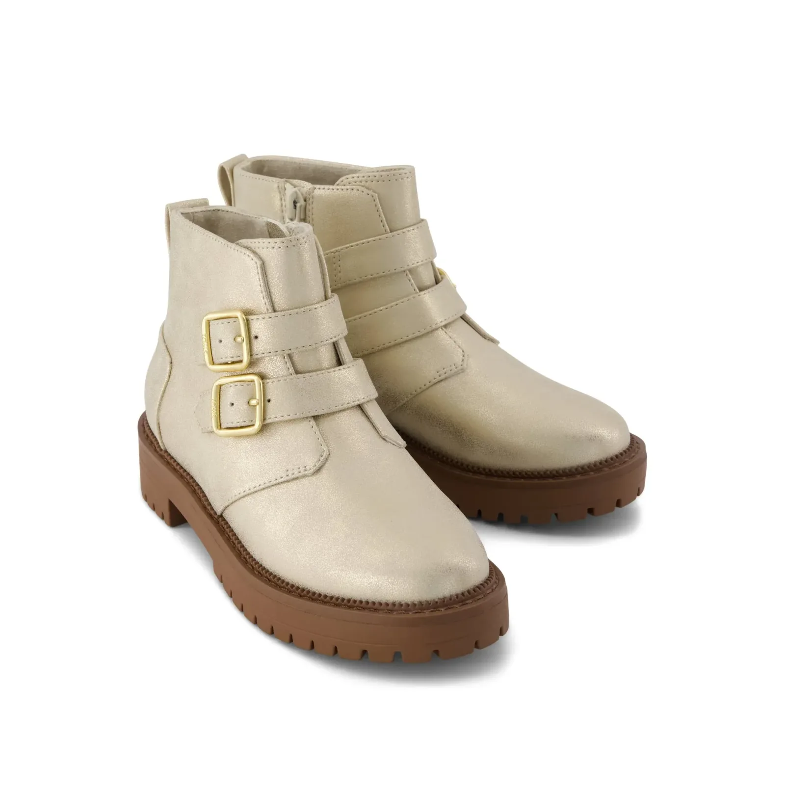 Champagne Metallic Faux Leather Simone Kids Boot
