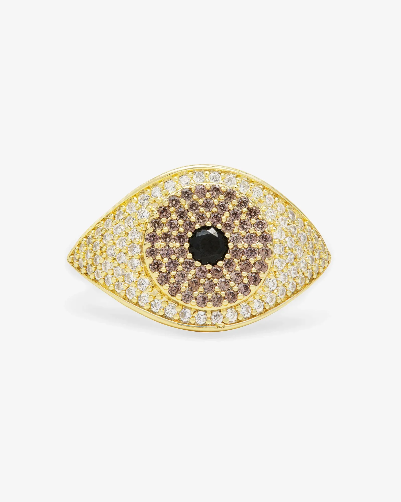Black Evil Eye Ring – Gold|Black Diamondettes