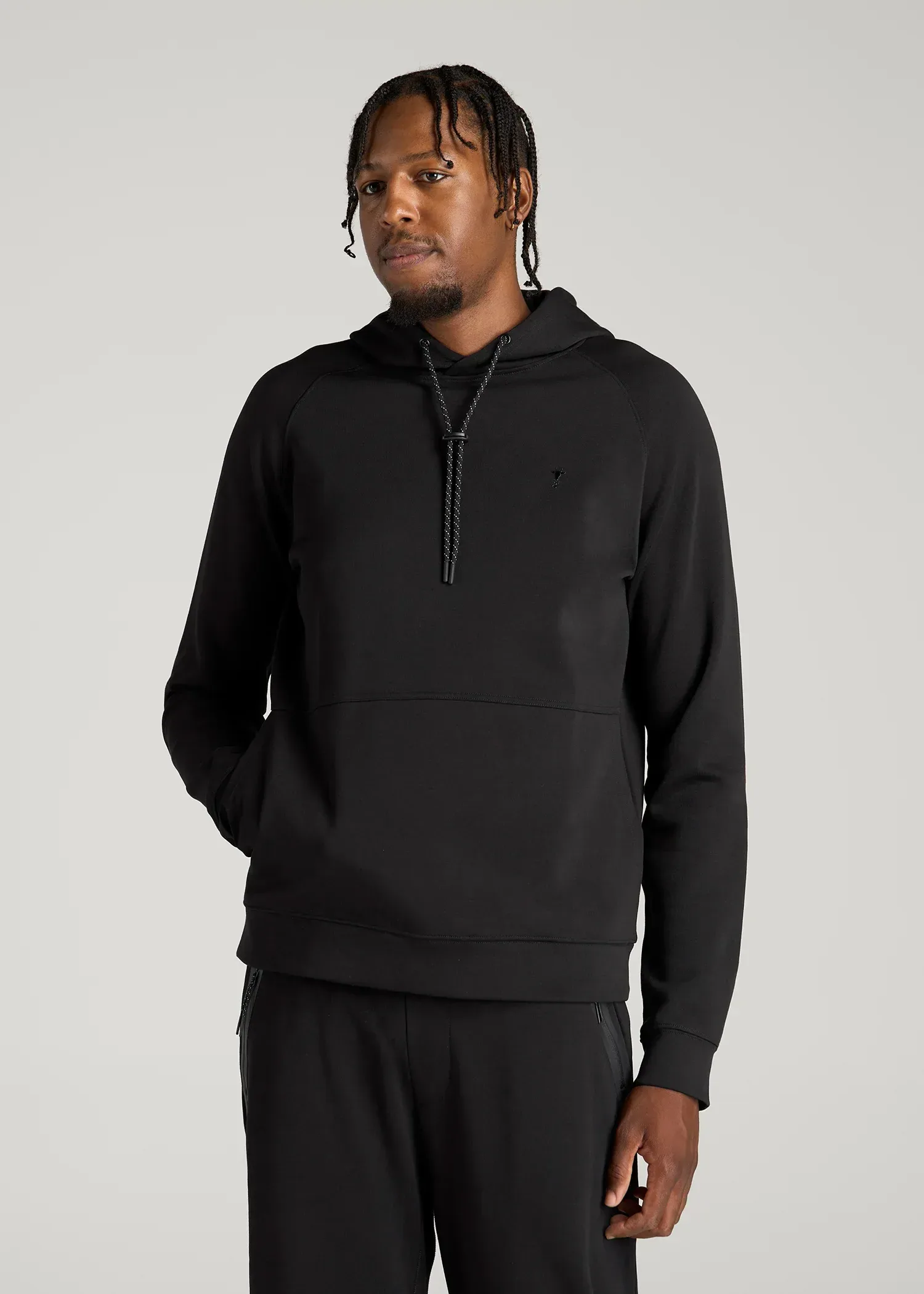 Tech Motion Hoodie for Tall Men in Black