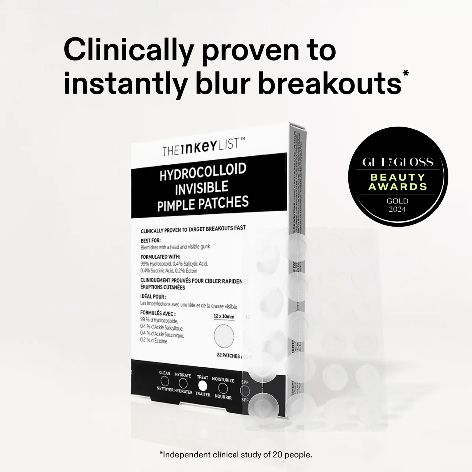 Hydrocolloid Invisible Pimple Patches – Pack of 22