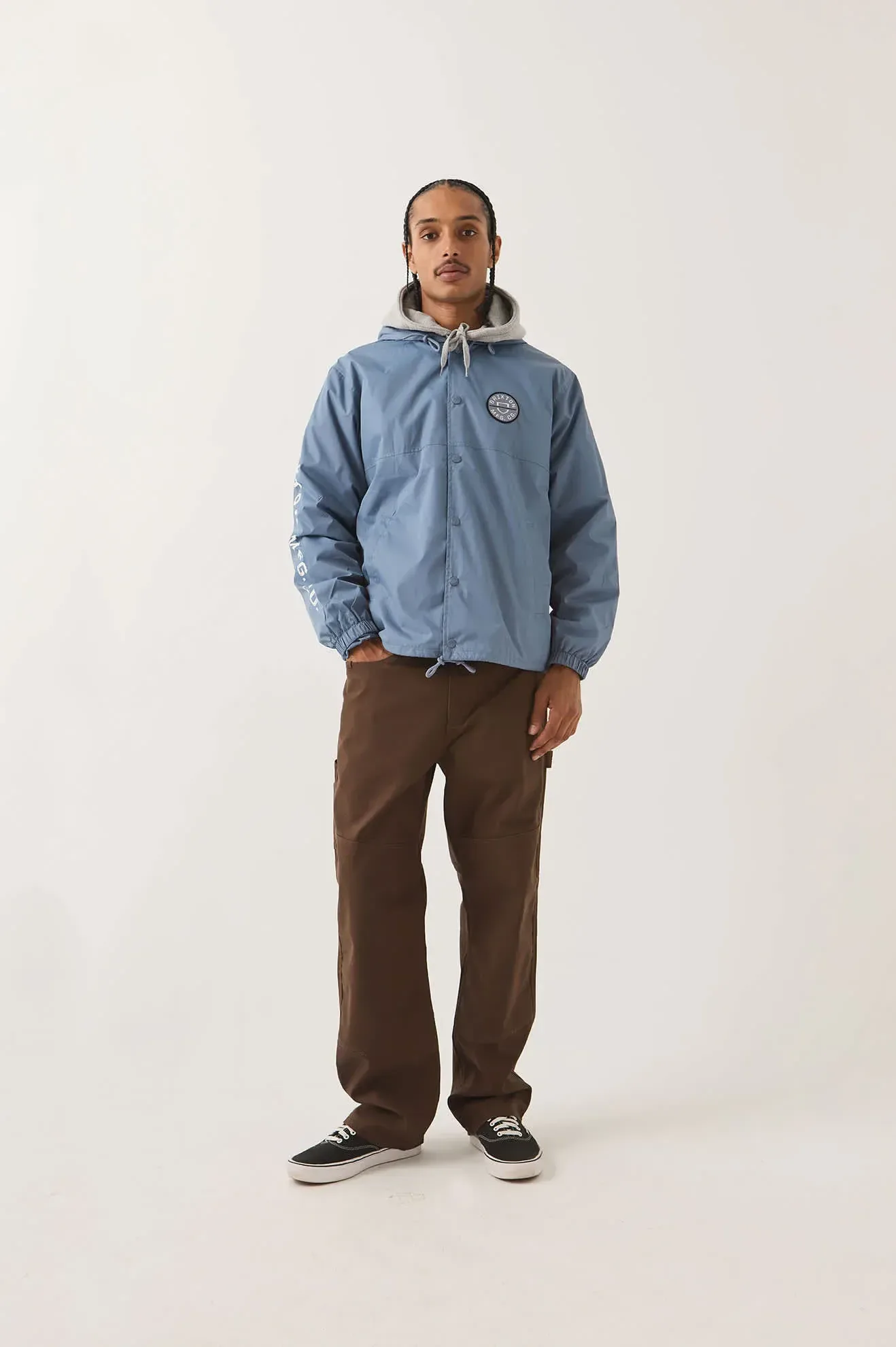 Hooded Claxton Lightweight Jacket – Slate Blue