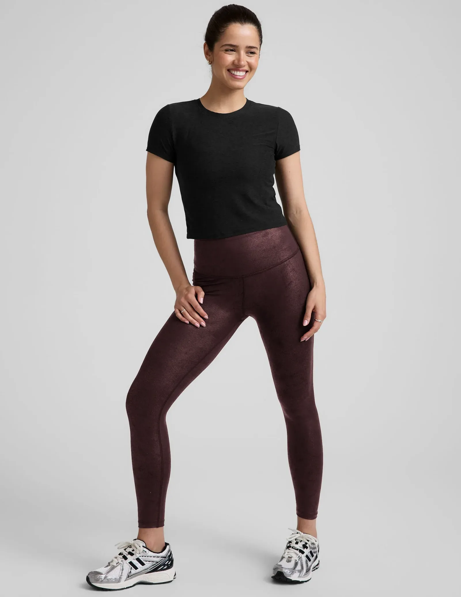 Leatherette High Waisted Midi Legging