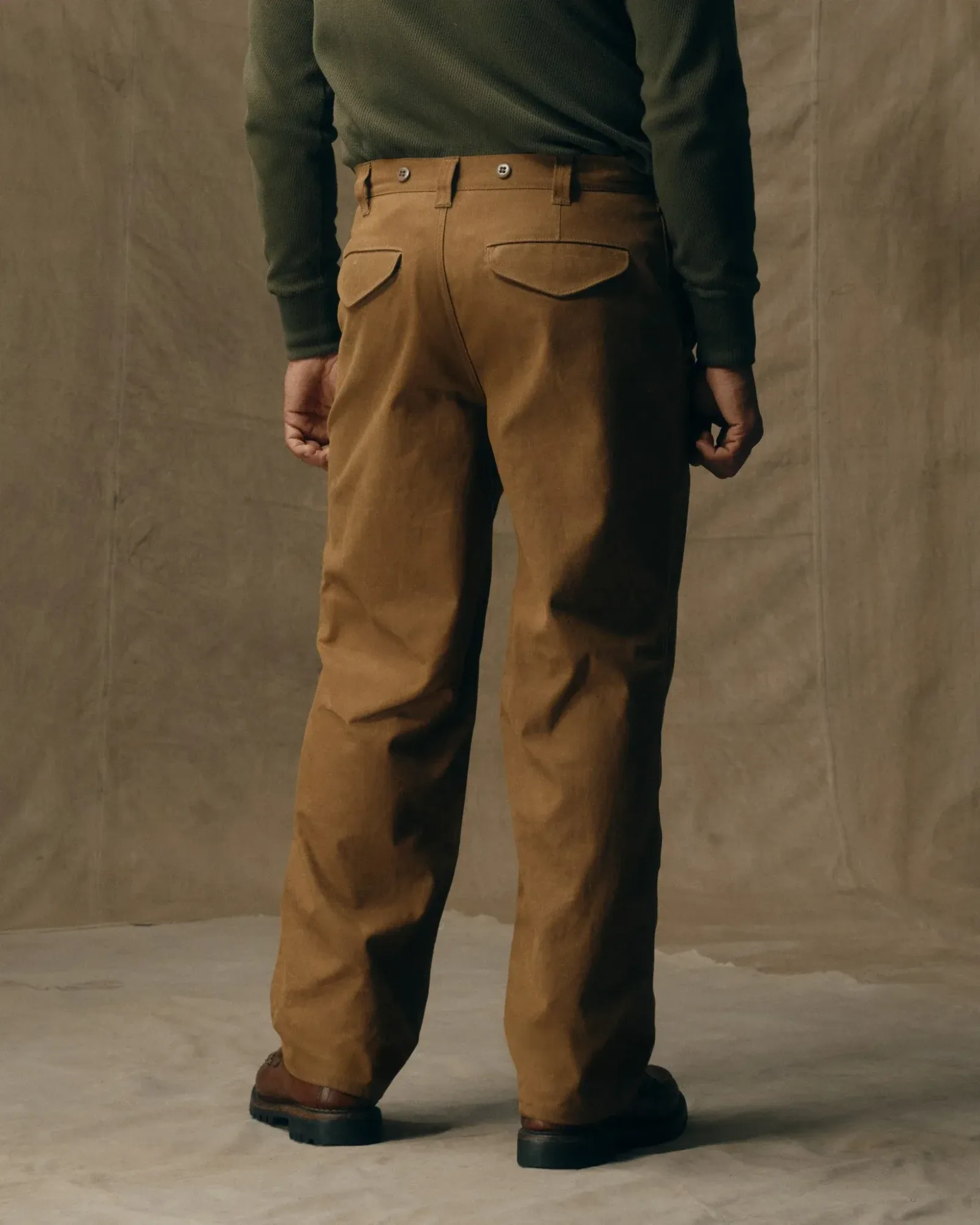 Oil Finish Single Tin Cloth Pants – Dark Tan