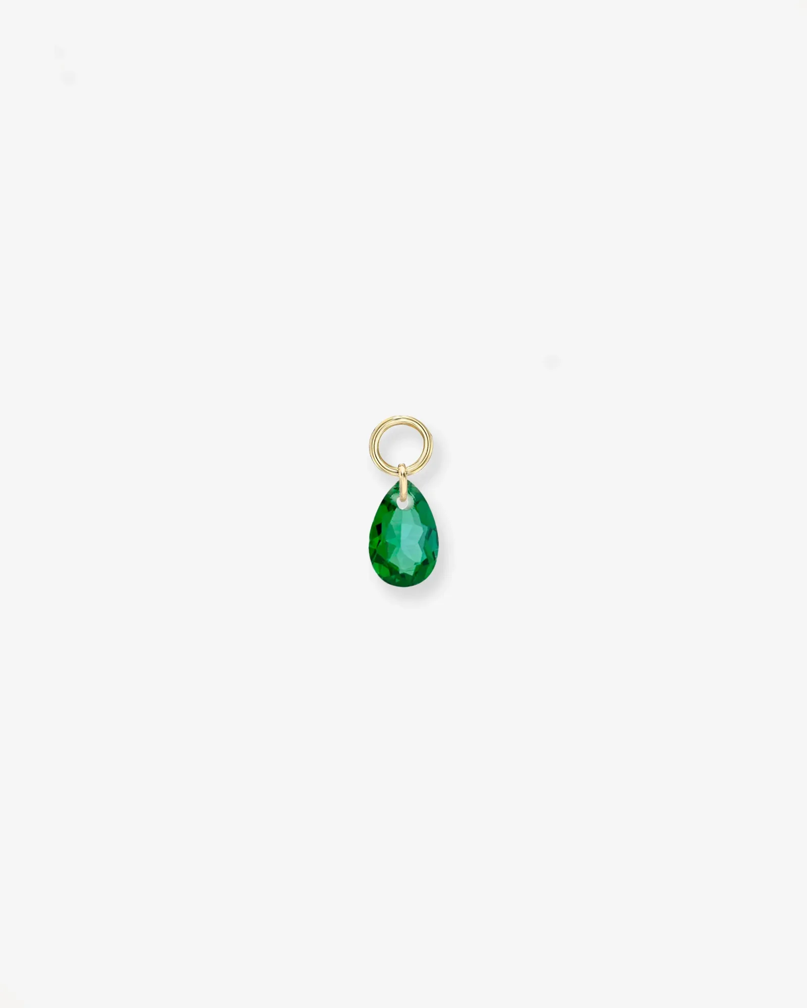 Floating Lab Emerald Pear Huggie Charm