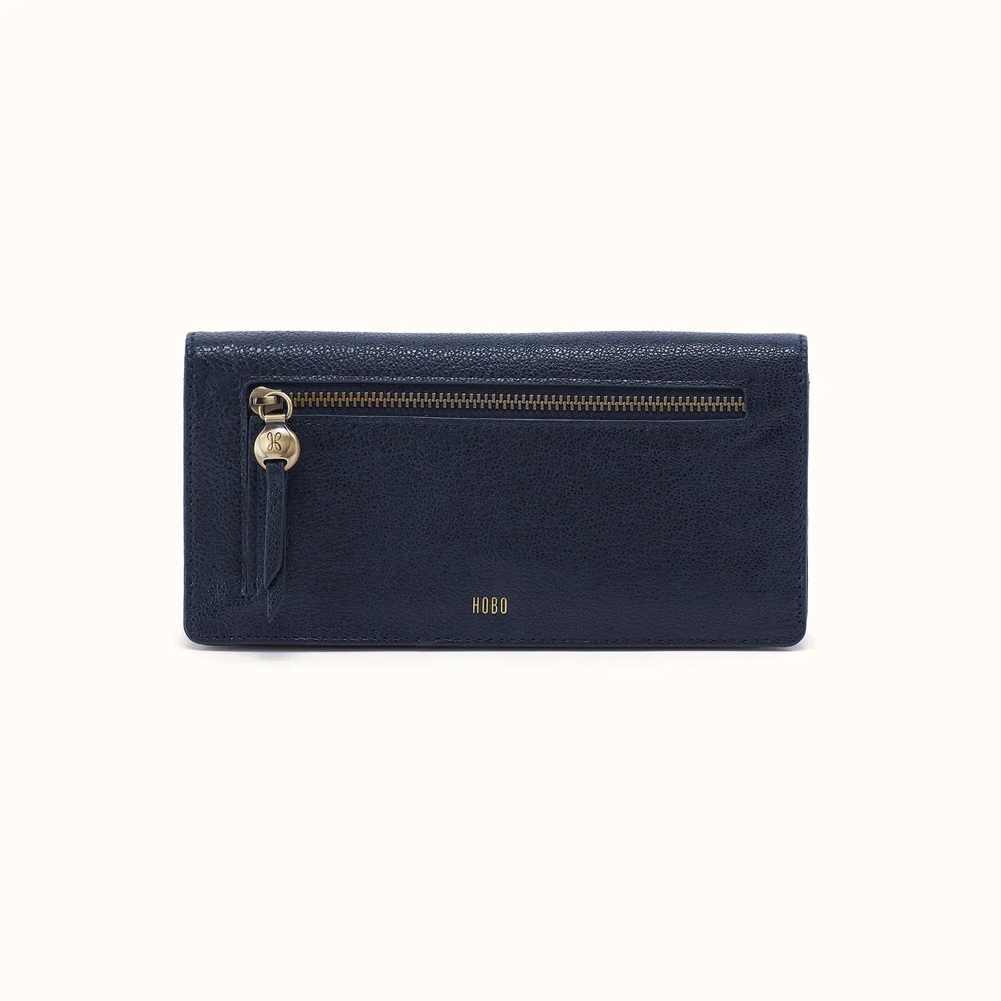 Hutton Large Wallet In Micrograin Leather – Ink Navy