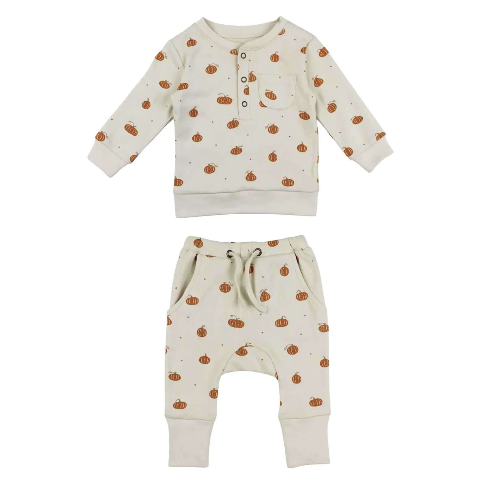 Pumpkin Spice – Organic Henley Sweatshirt & Jogger Set