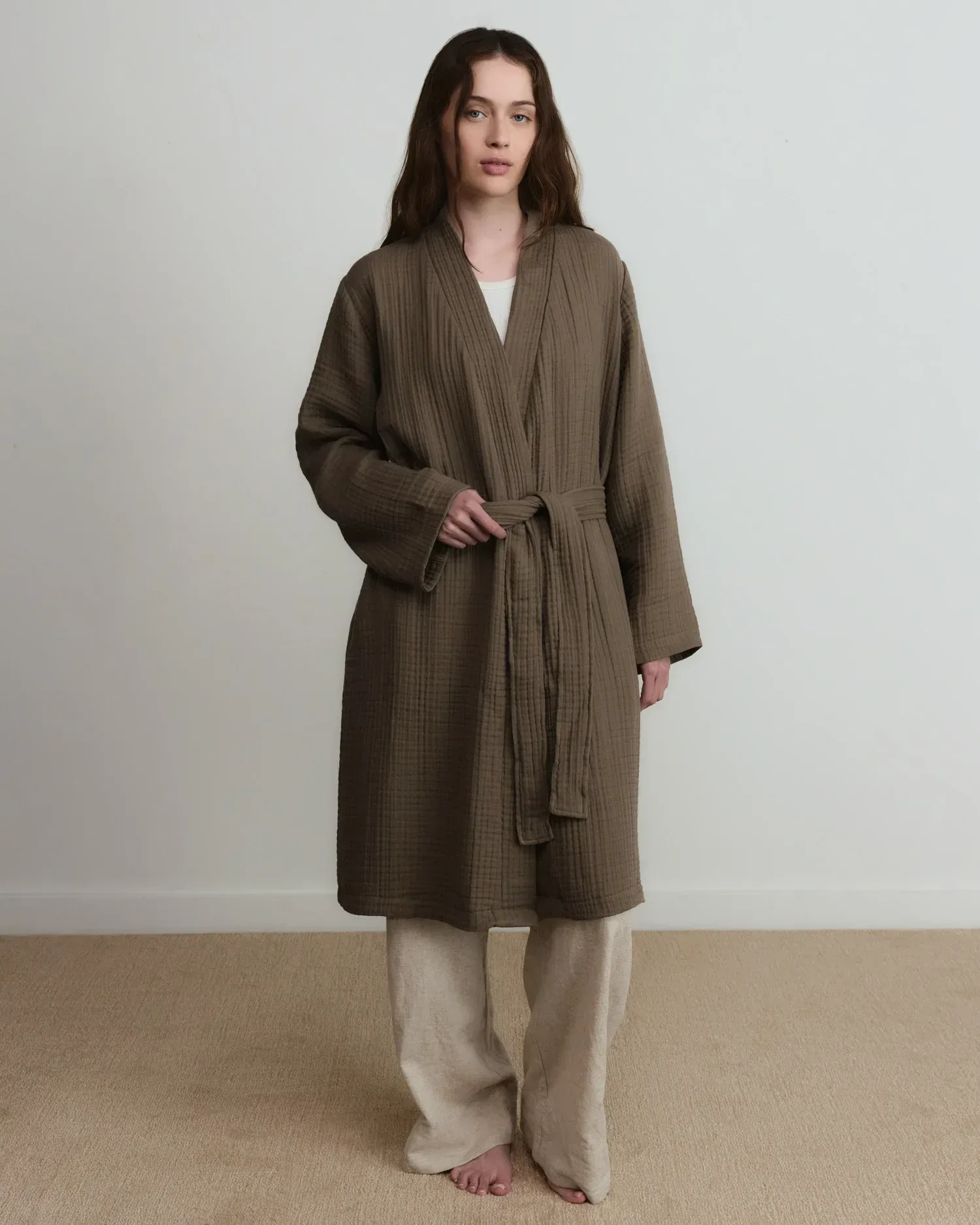 Cloud Cotton Robe (Warm Grey)