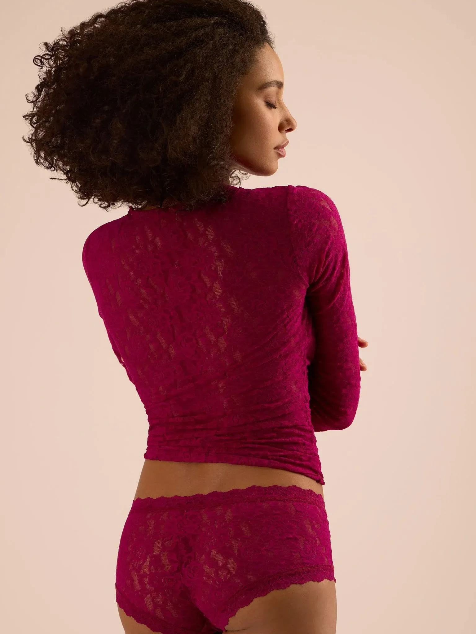 Signature Lace® Long Sleeve Top From The Vine Red Sale