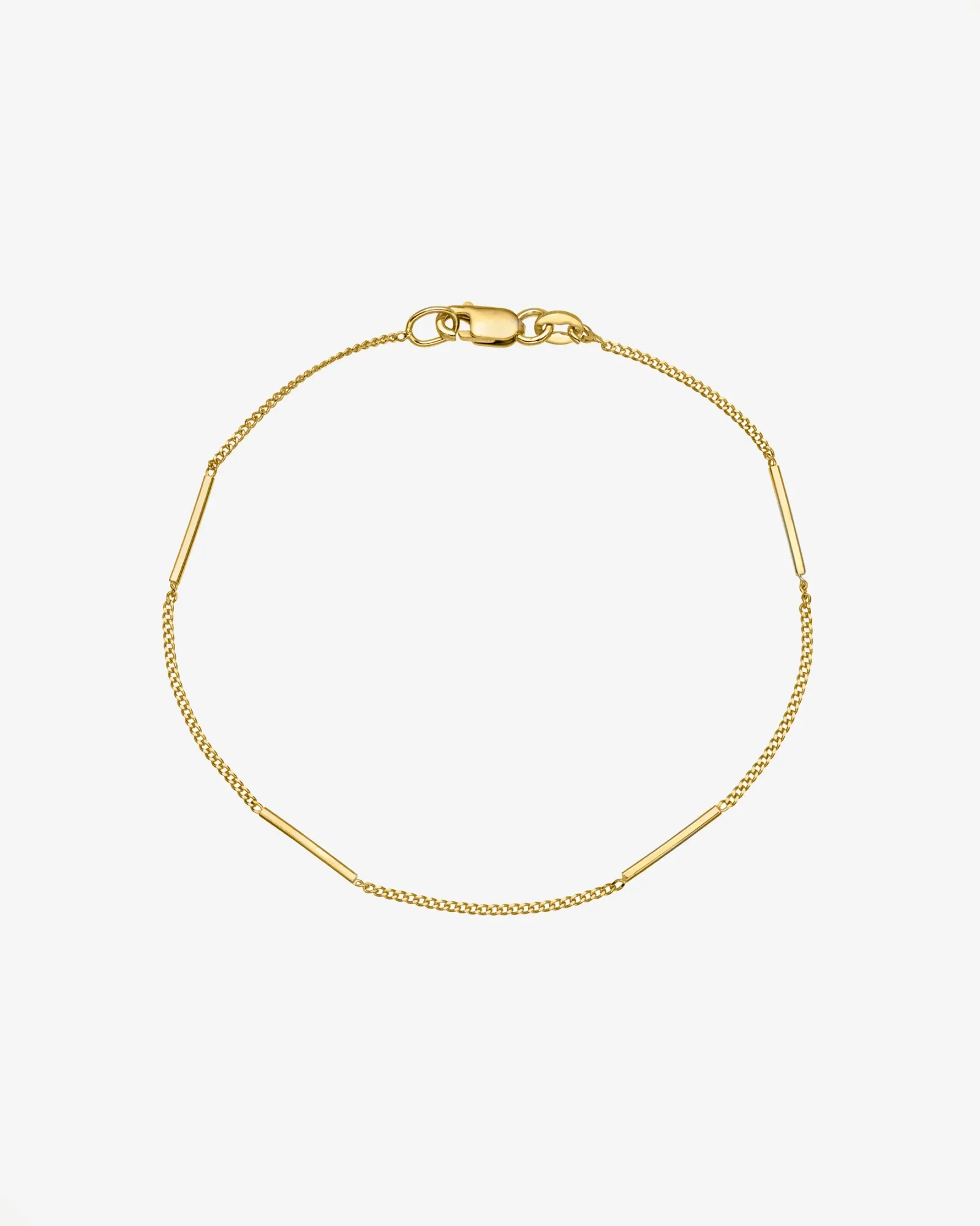 14k Mini Cuban Bar Station Bracelet