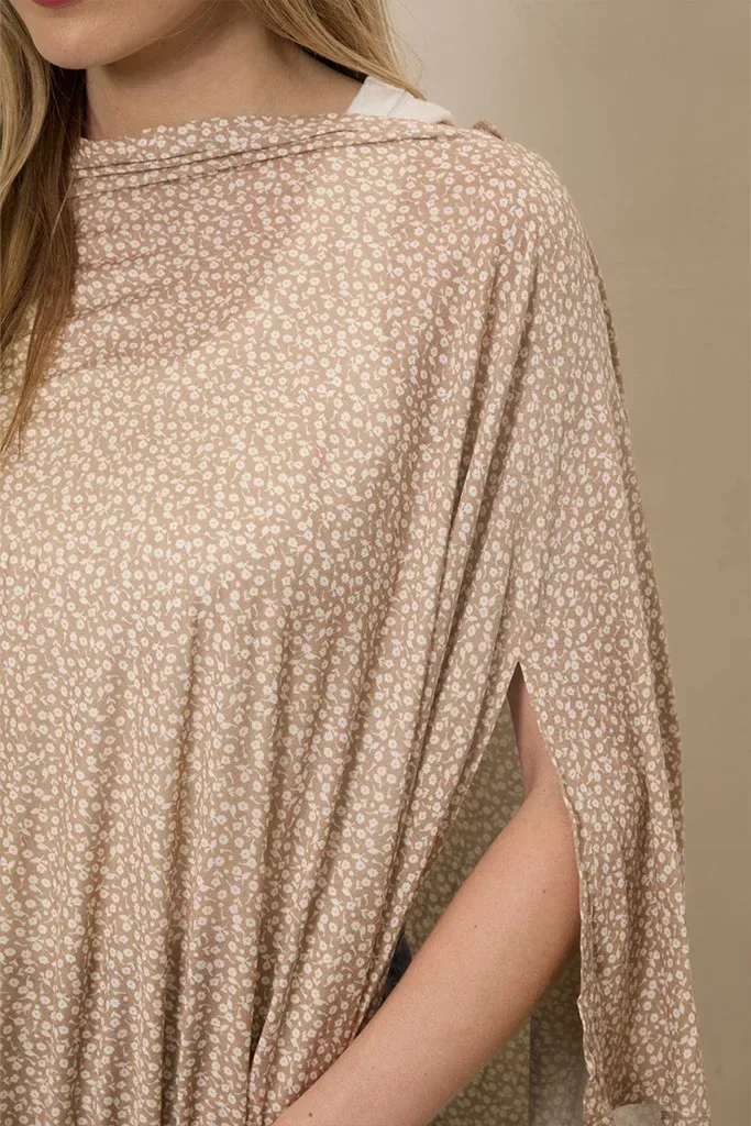 Cream Floral Nursing Cover