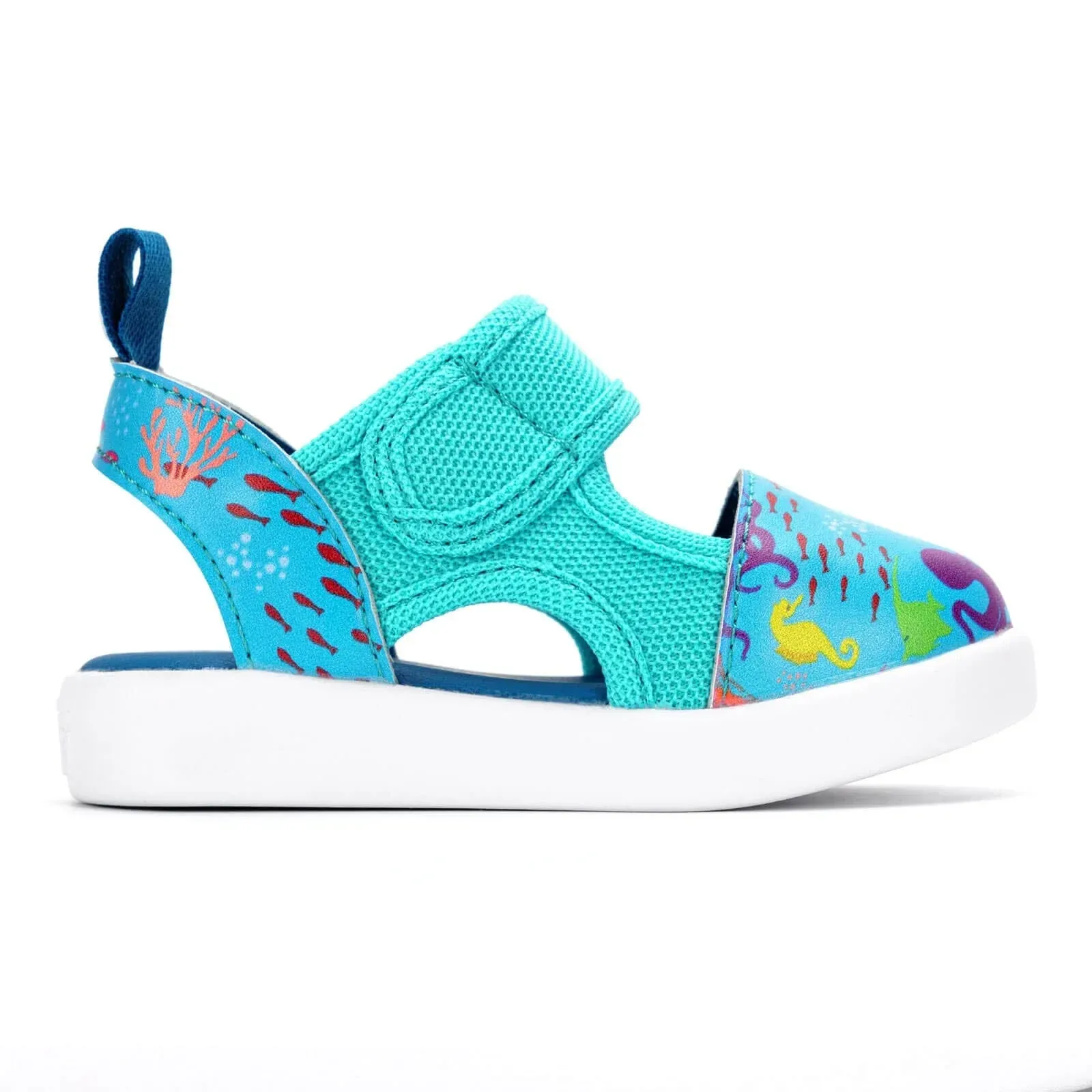 Secret Seascape Squeakerless Toddler Sandals for Boys and Girls – Blue