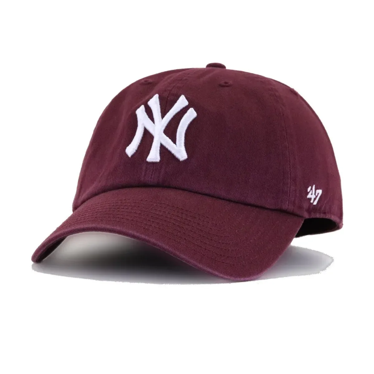 New York Yankees Dark Maroon 47 Brand Clean Up Dad Hat