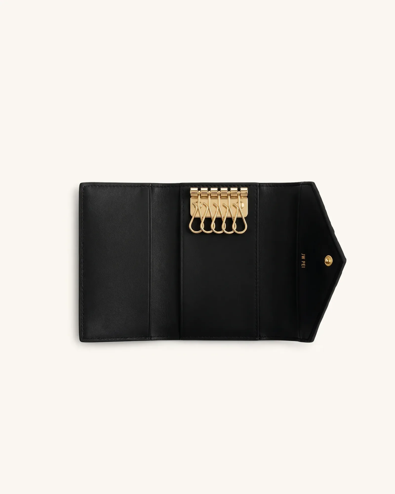 Celeste Woven Textured Key Wallet – Black