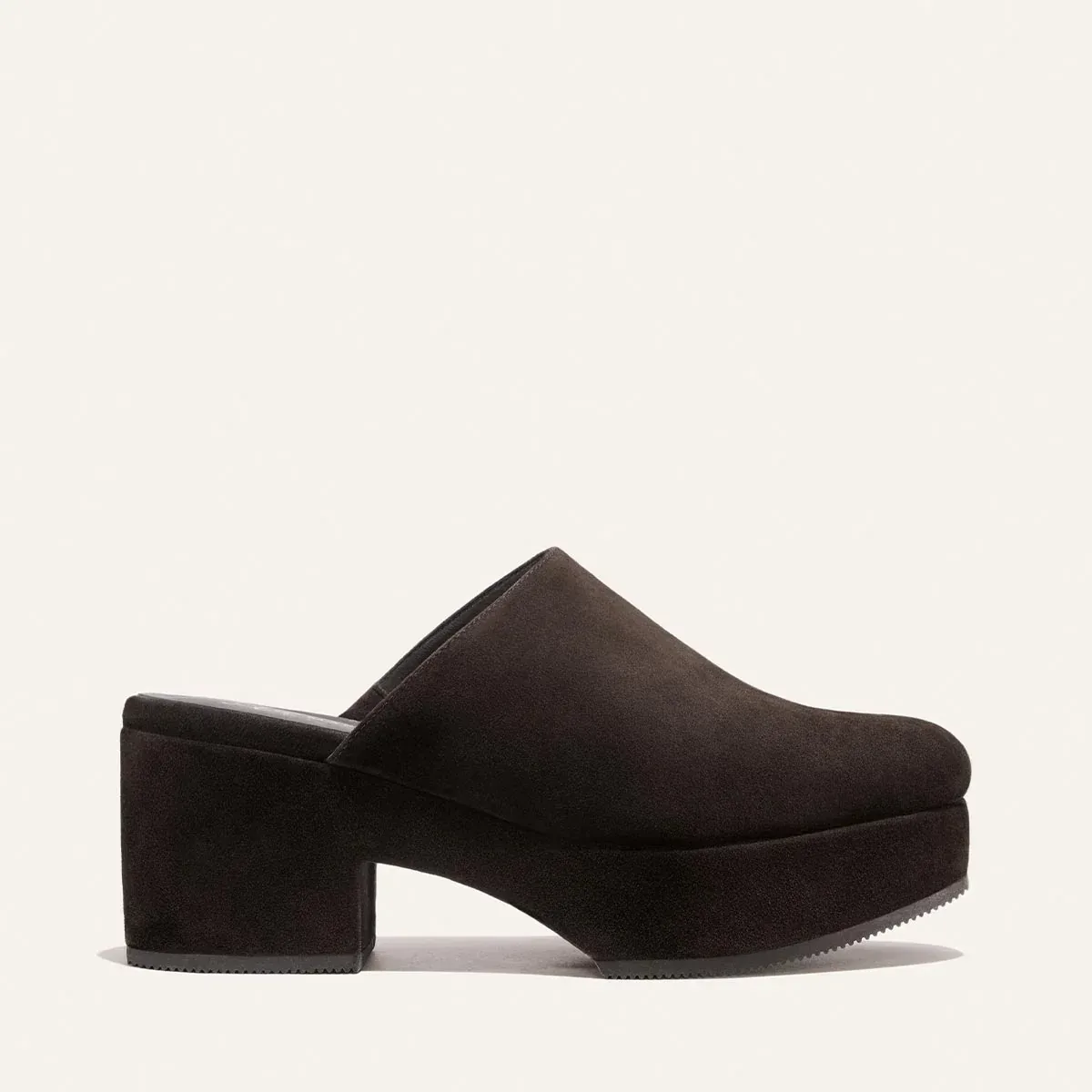 Alison Roman x Margaux: The Atlantic Clog – Dark Chocolate Suede