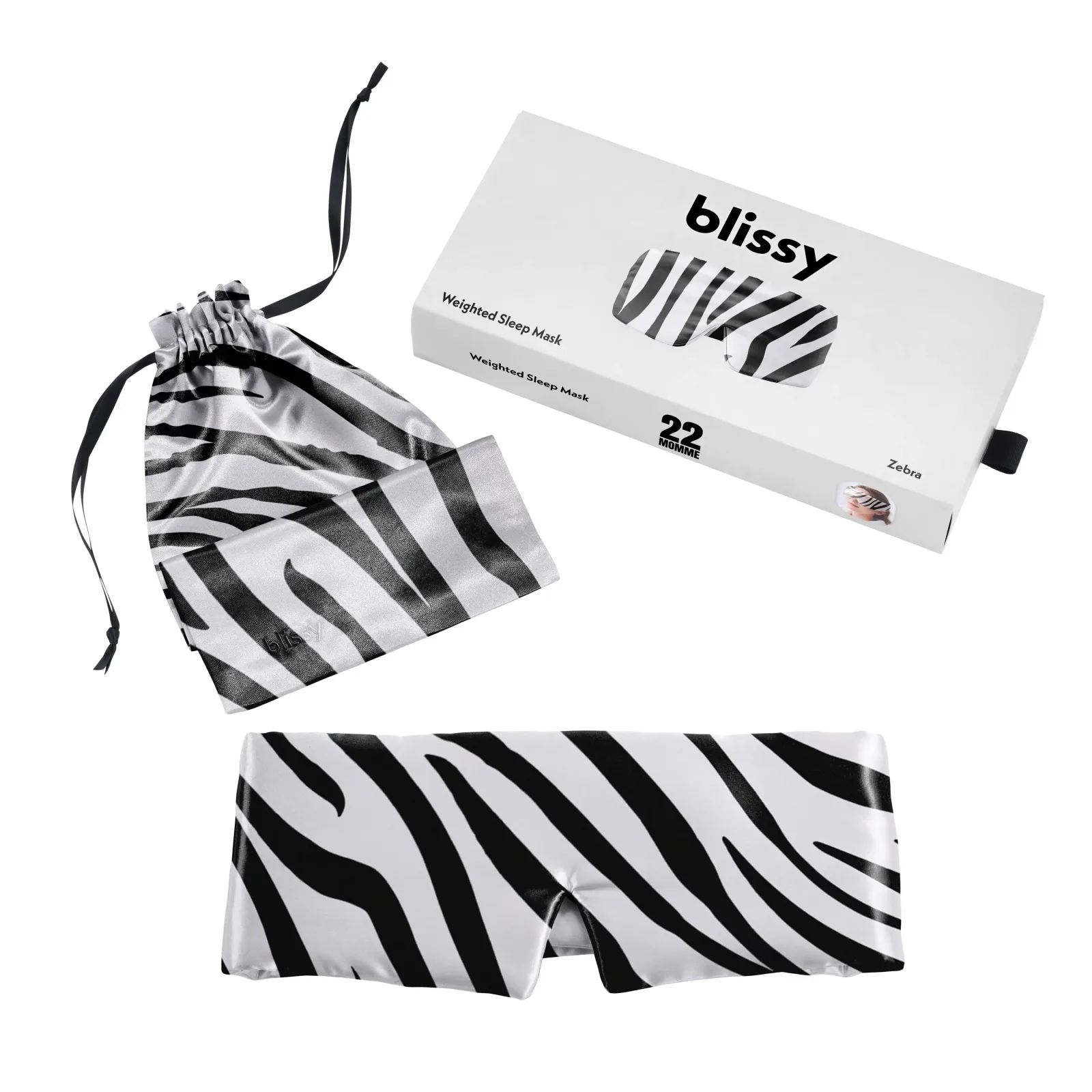 Sleep Mask – Zebra – Weighted