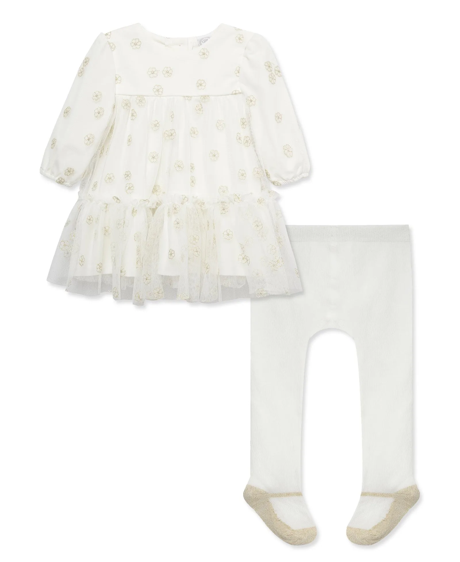 Golden Treasures Floral Dress Set (3M-9M)