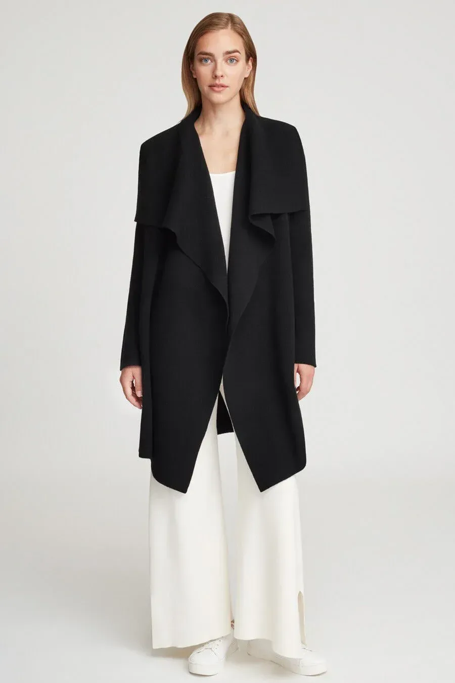 Wool Cashmere Short Wrap Coat