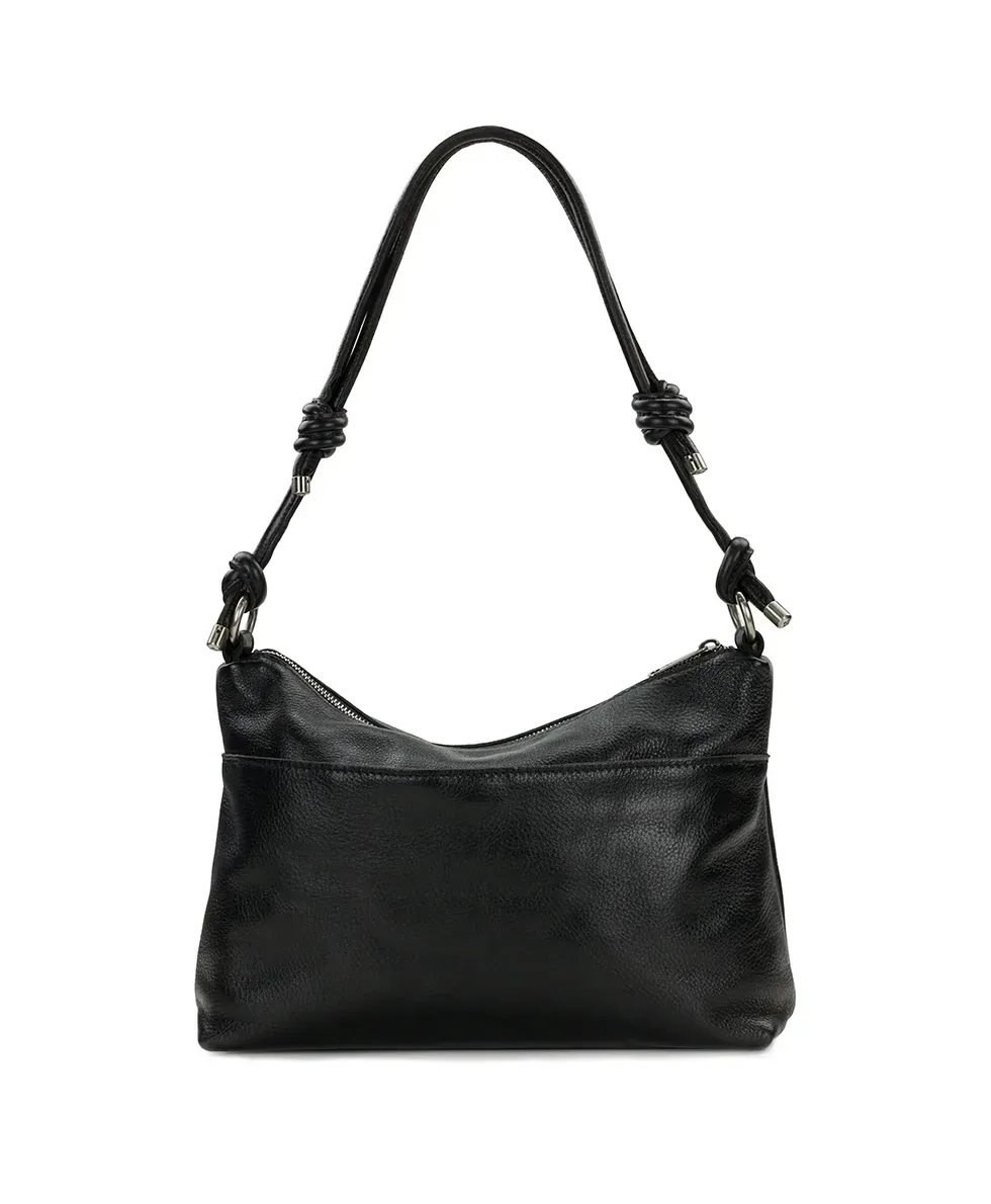 Irma Shoulder Bag – Rugged Natural Grain Leather – Black