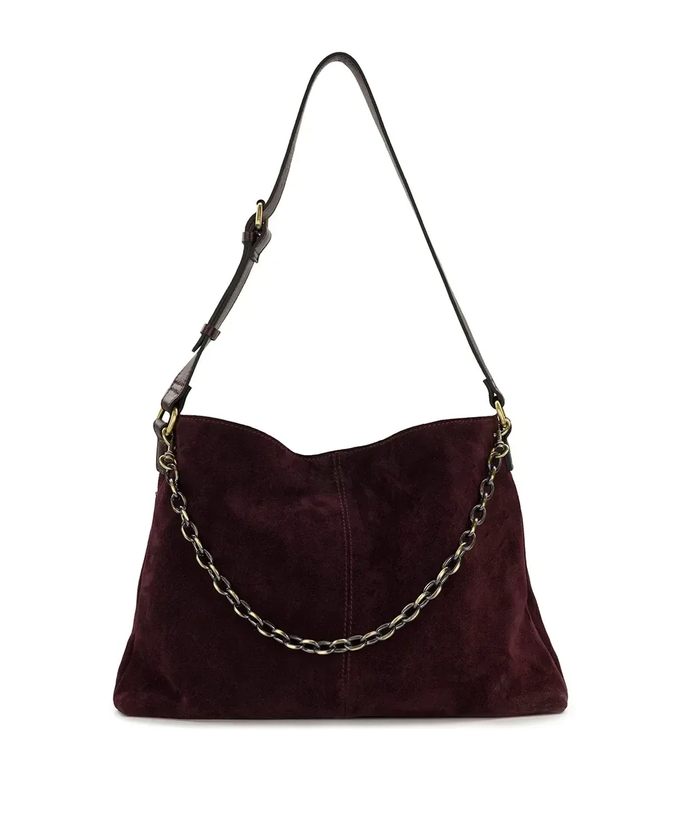 Liora Slouchy Tote – Suede Leather – Plum