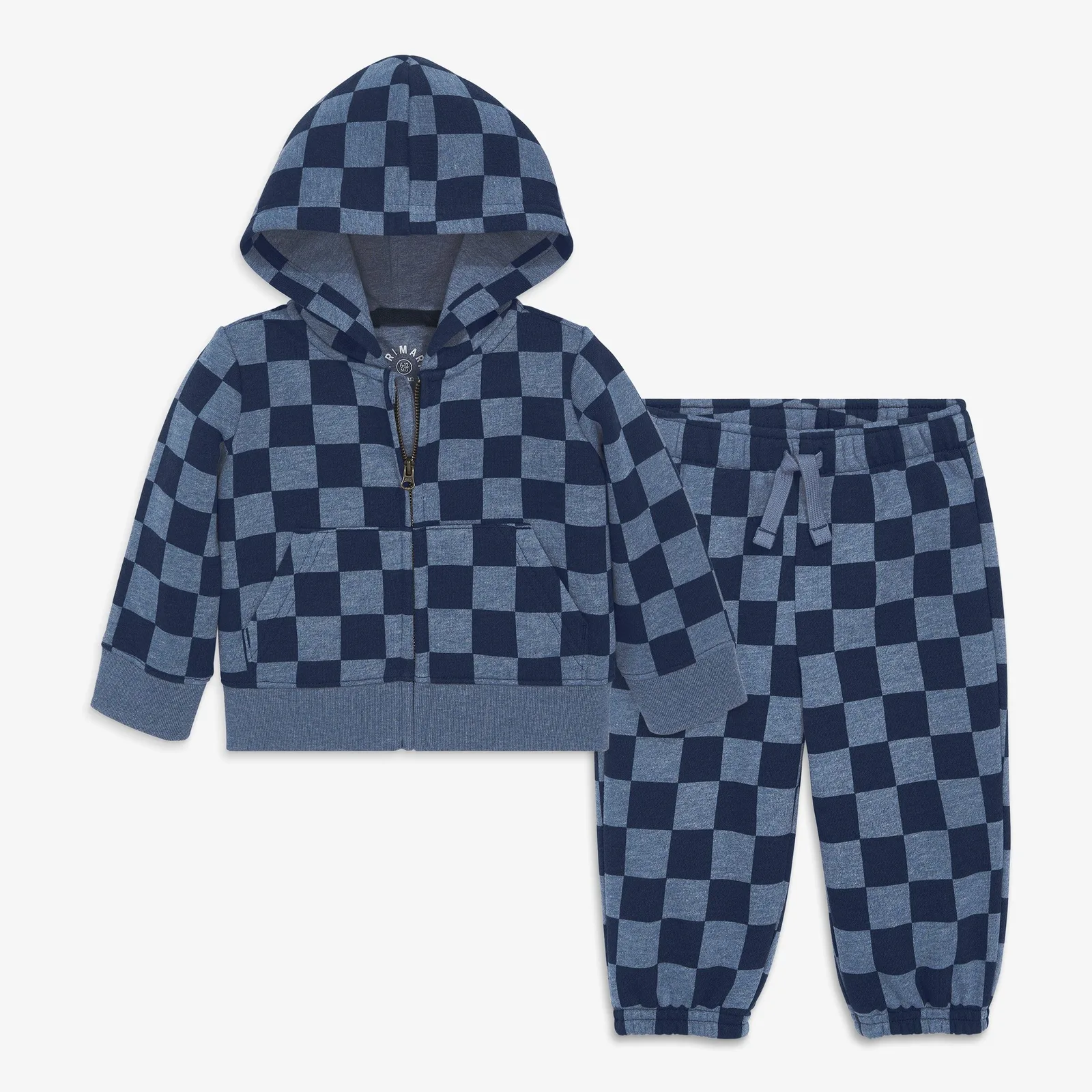 Baby cozy fleece set in checks