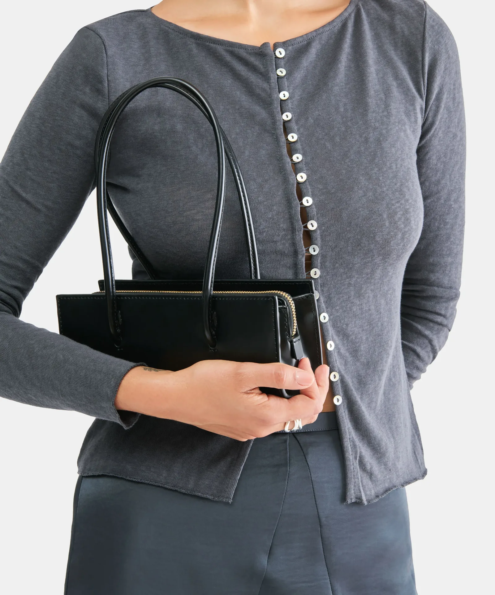Bestie Handbag Black Leather