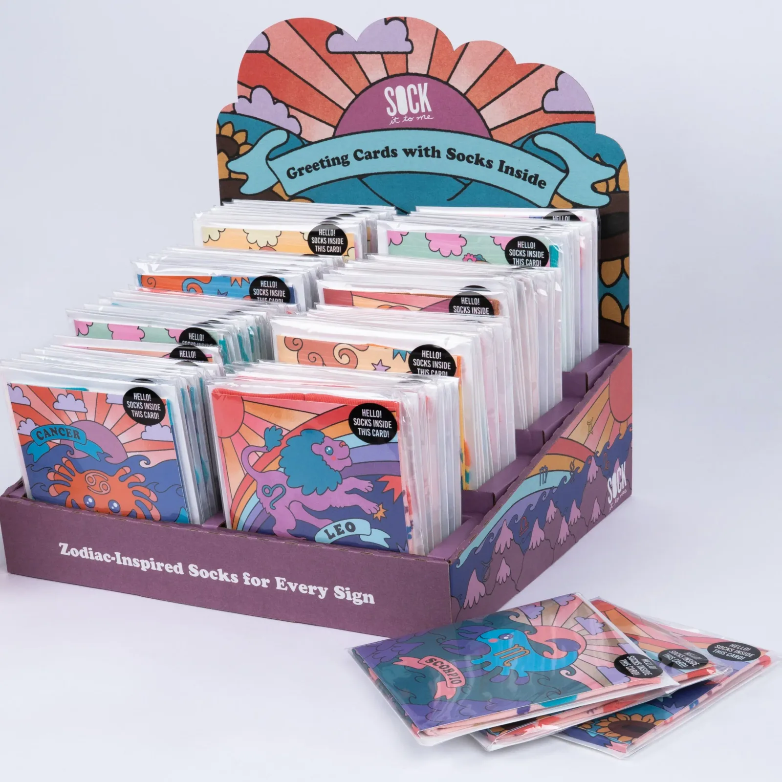 Full Assortment of Greeting Cards w/Socks + Free Display