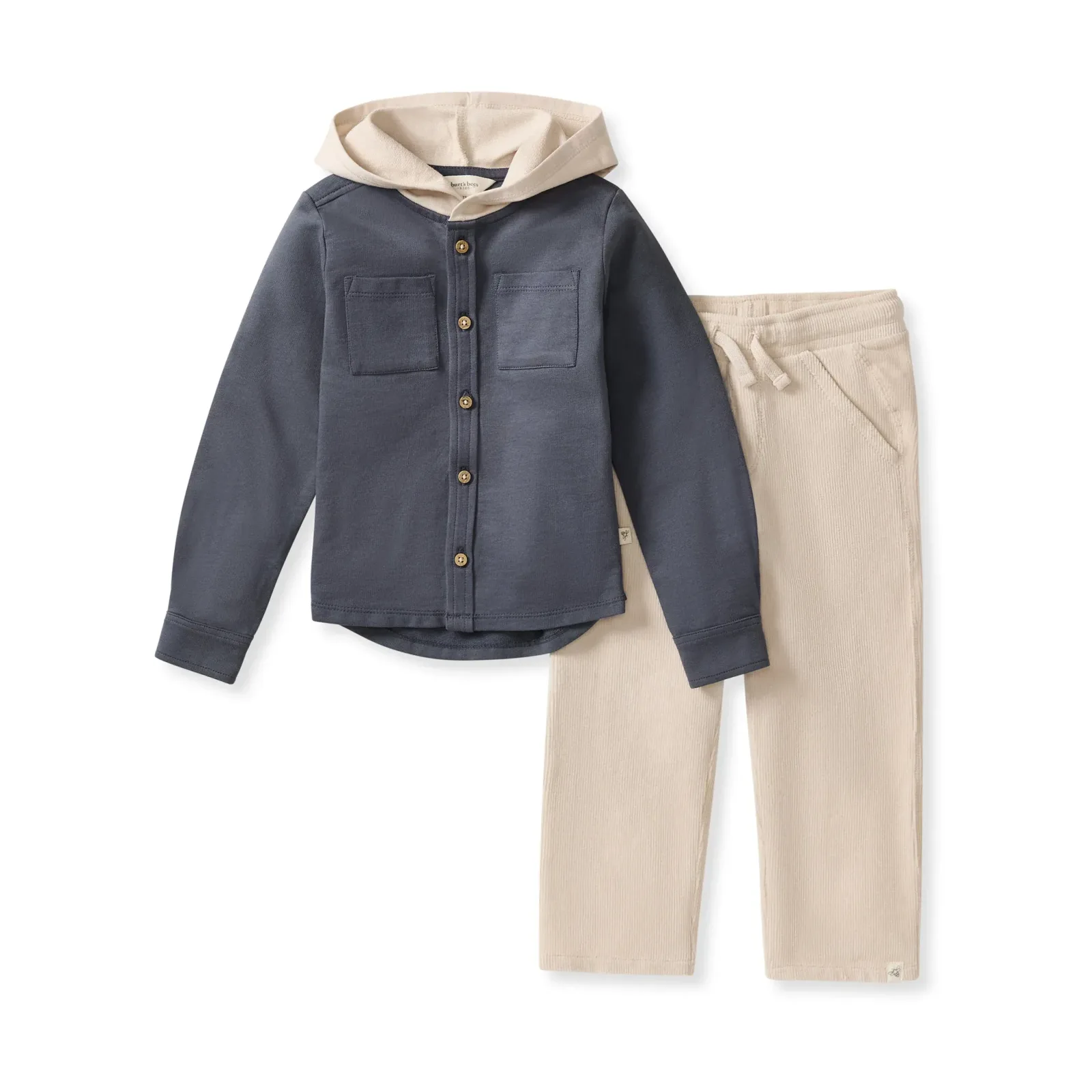 Hooded Button Down Shirt Set
