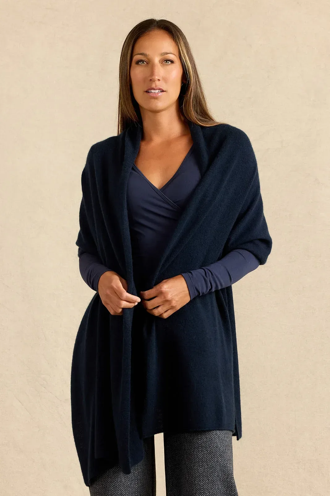 Cashmere Scarf: Navy