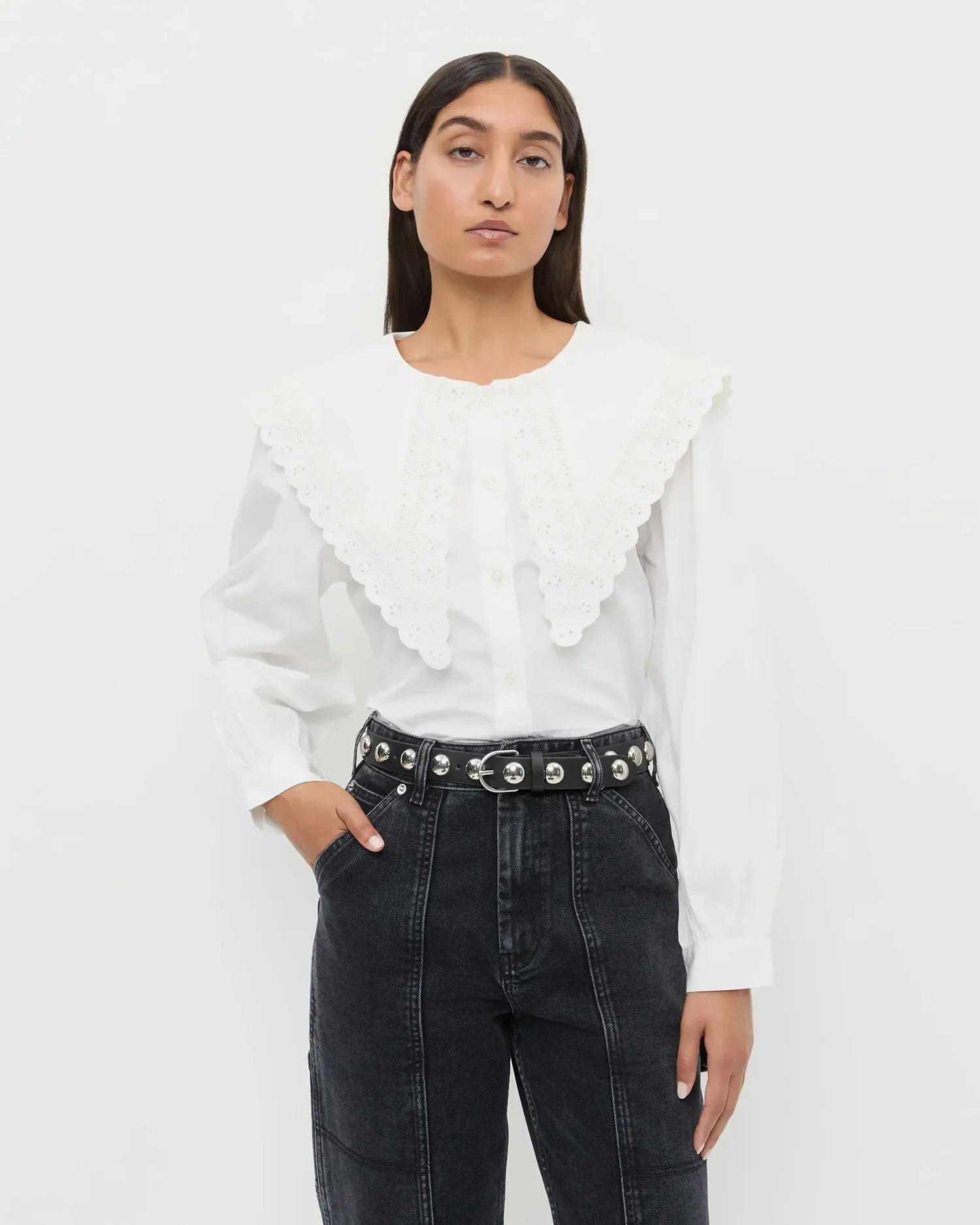 Issa Black/Silver Studded Belt