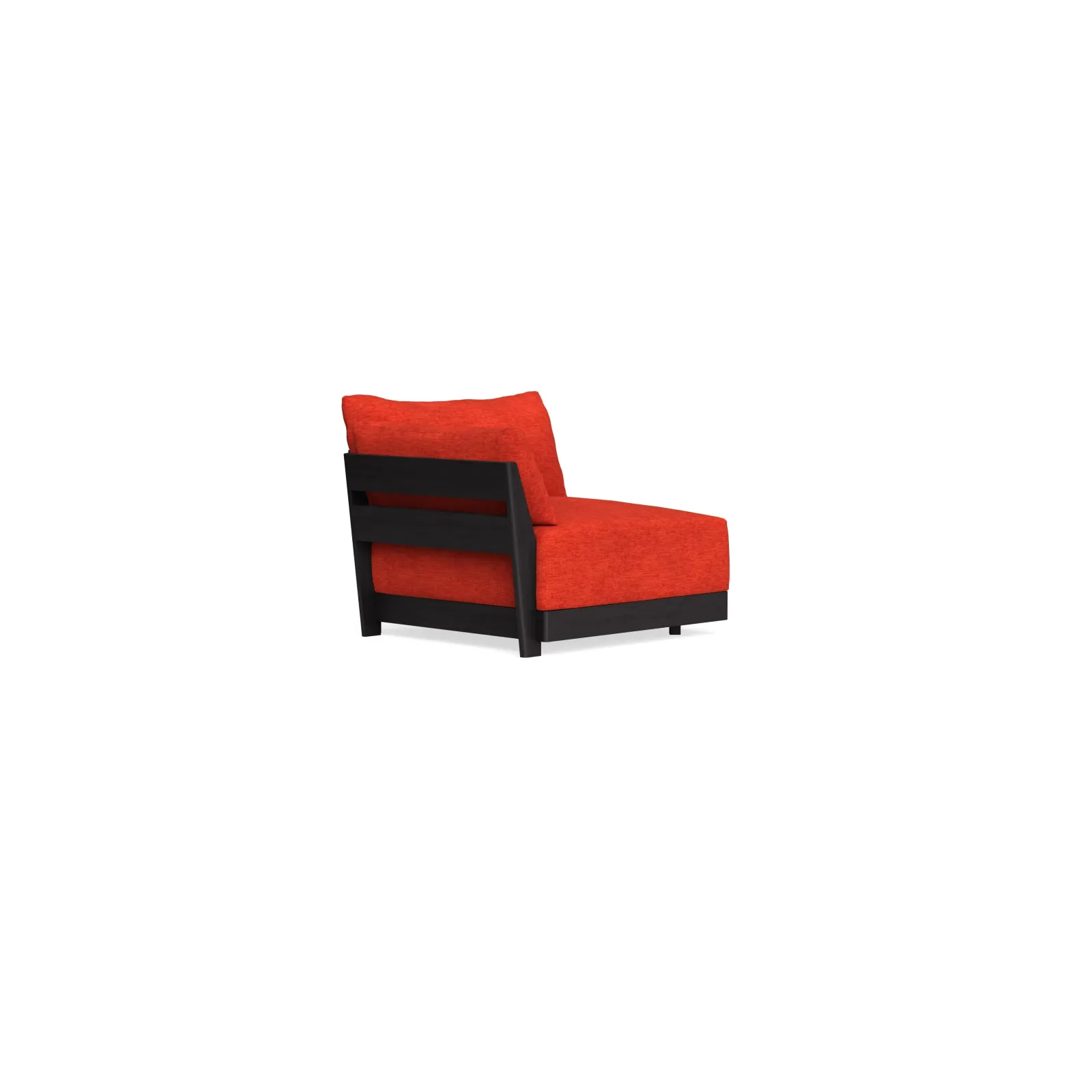 Modular Bondi Black End Chair in Poppy Orange – Memory Foam Blend