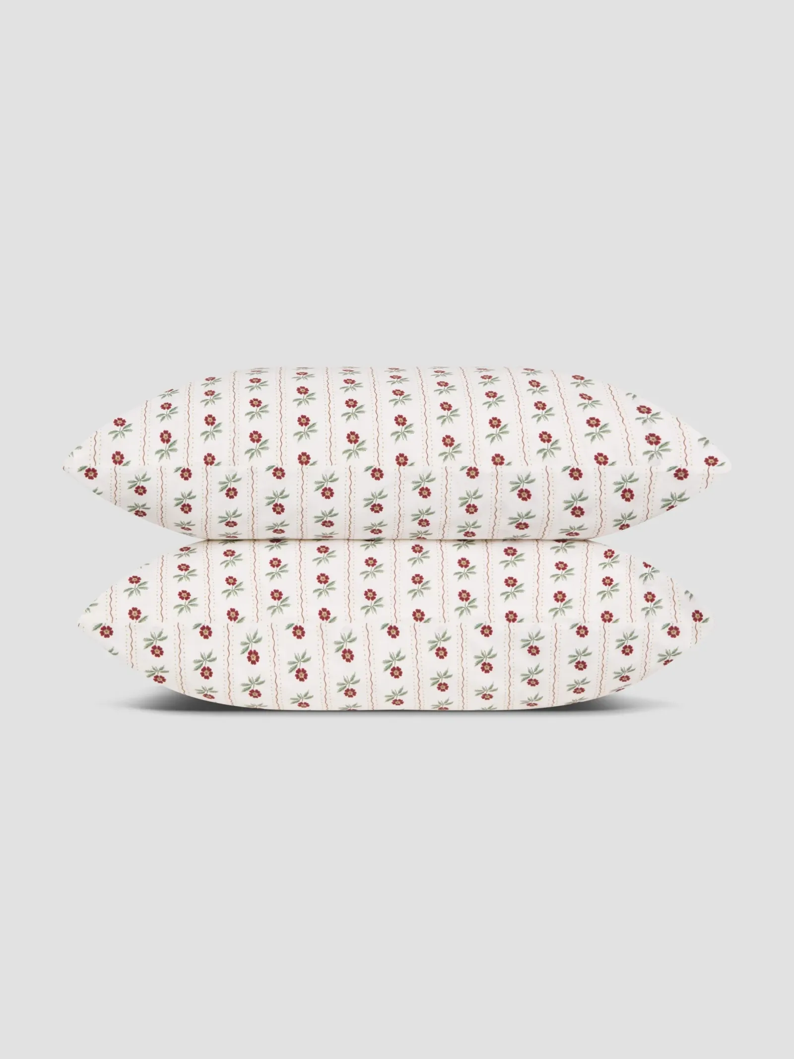 White Woodland Stripe Cotton Pillowcases (Pair)