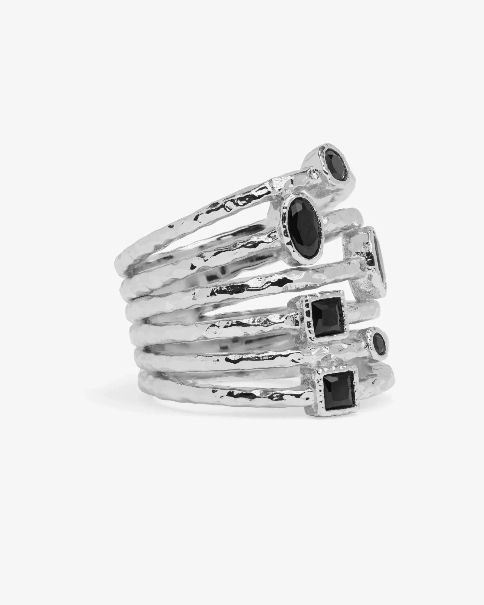 Monroe Ring – Silver|Black Diamondettes
