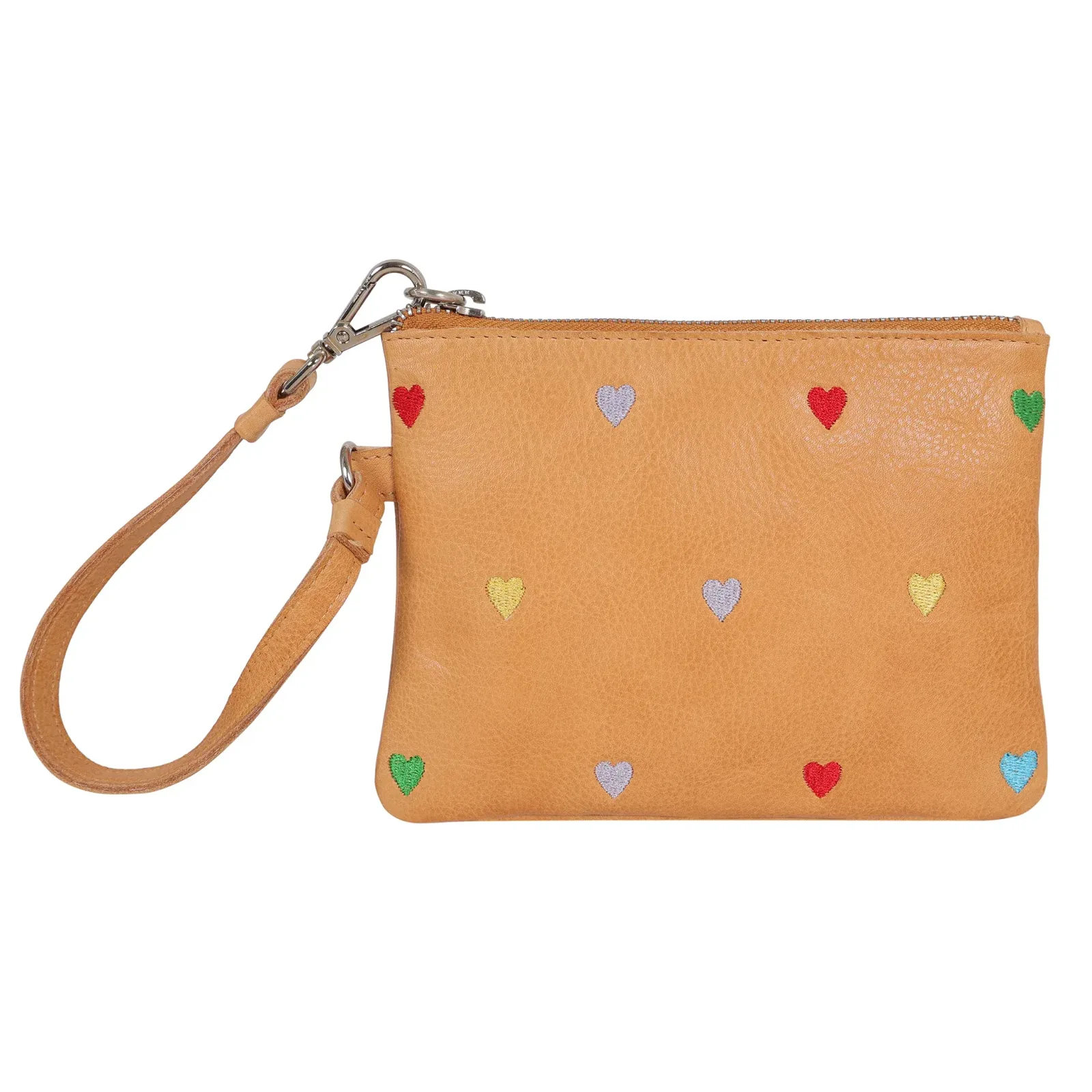 Heart Leather Zip Pouch