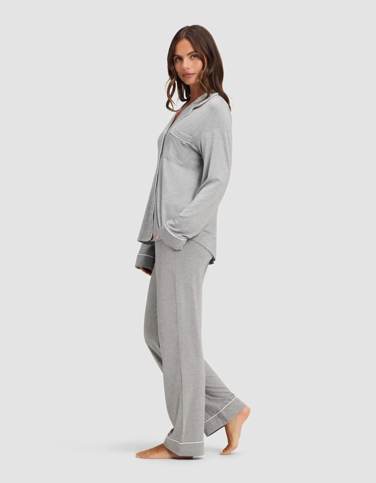 Women's Bamboo Stretch-Knit Long Sleeve Pajama Set – Petite
