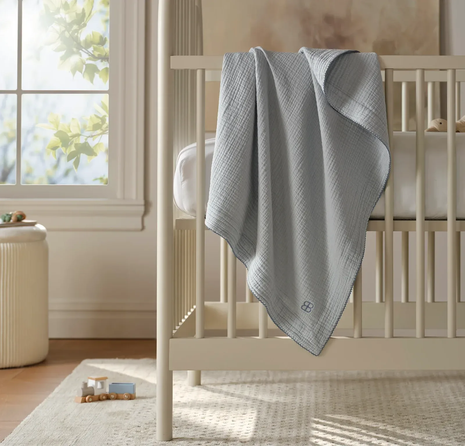 Dream Baby Blanket – Shore/Bluestone Picot