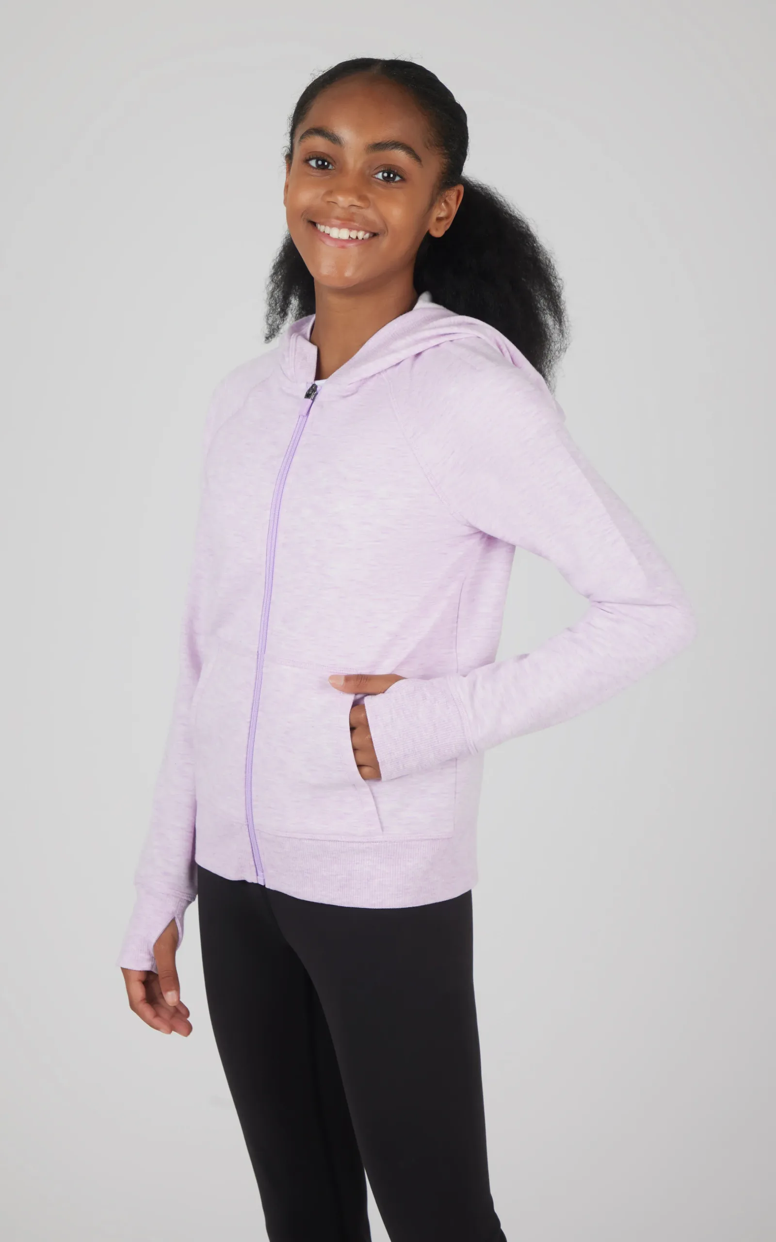 Girls Brushed Full Zip Hooded Jacket