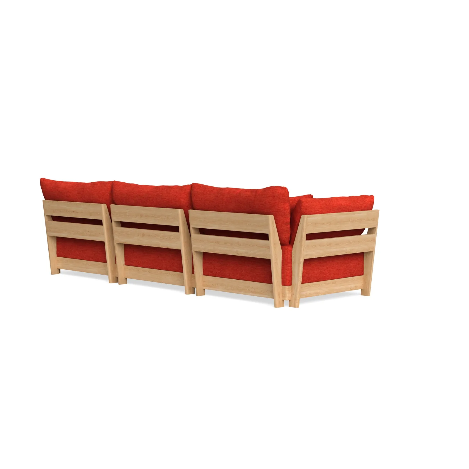 Modular Bondi Latte 3-Seater Sofa in Poppy Orange – Classic Blend