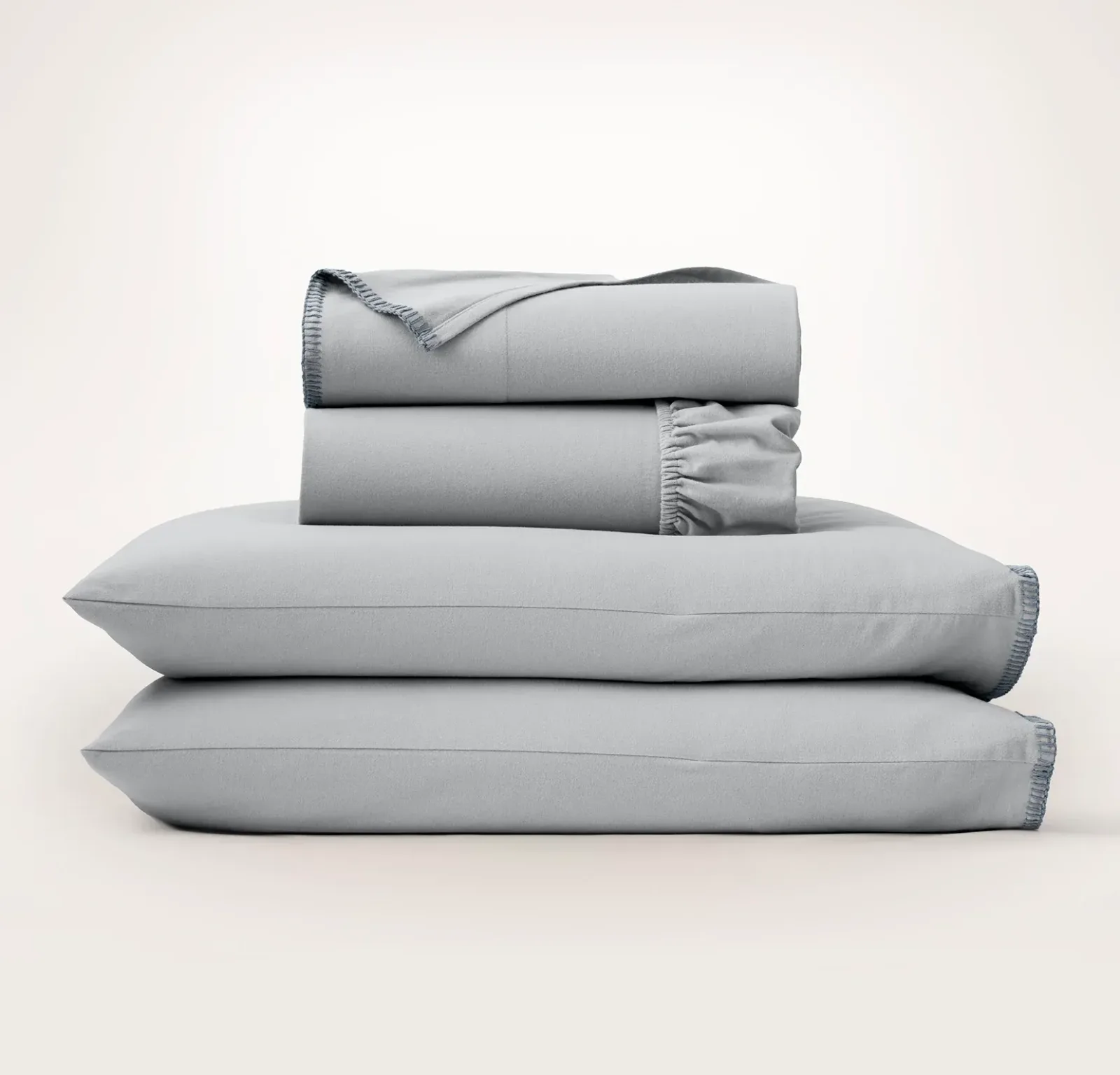 Flannel Sheet Set – Shore/Bluestone Whipstitch