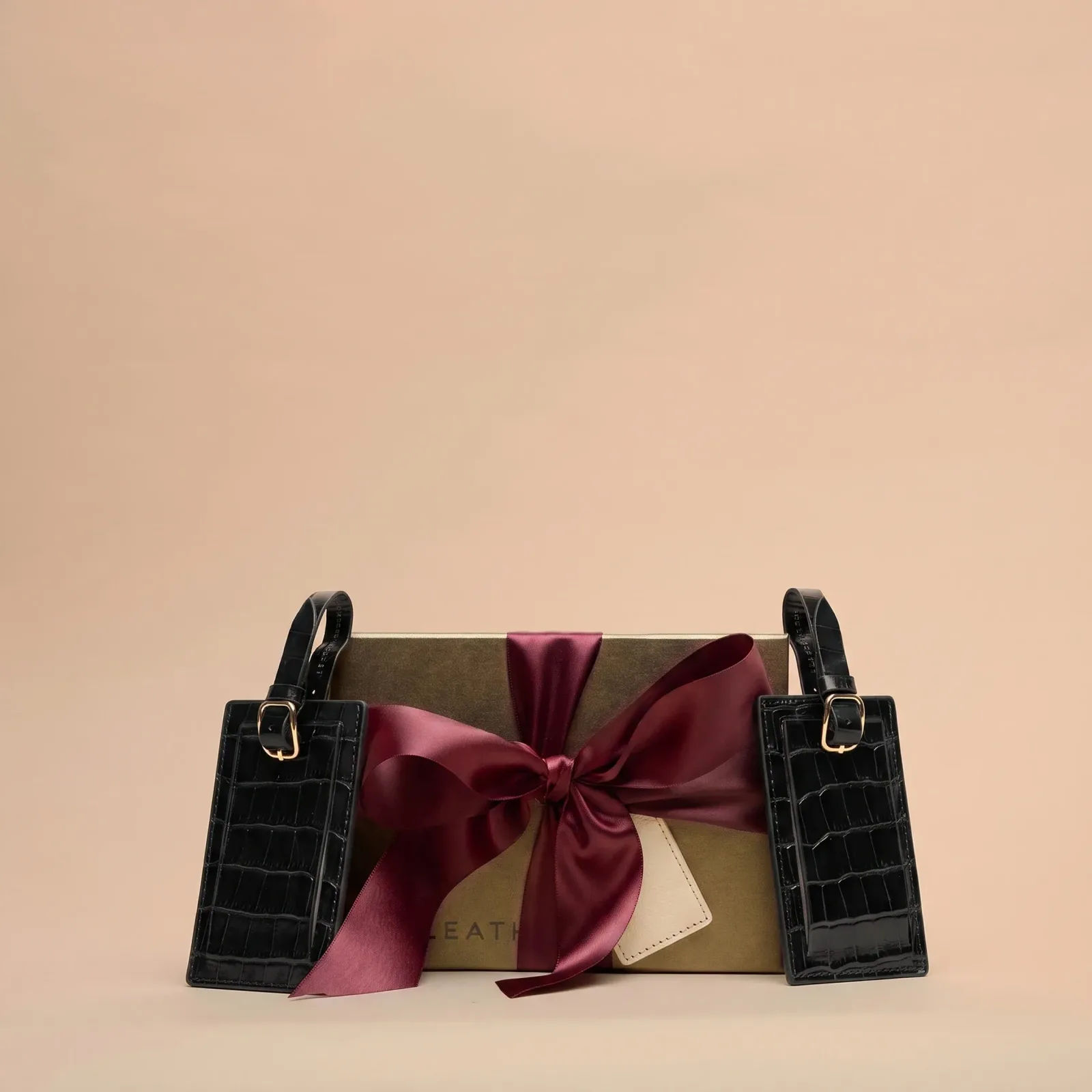 Luggage Tag Duo Gift Set Black Croc