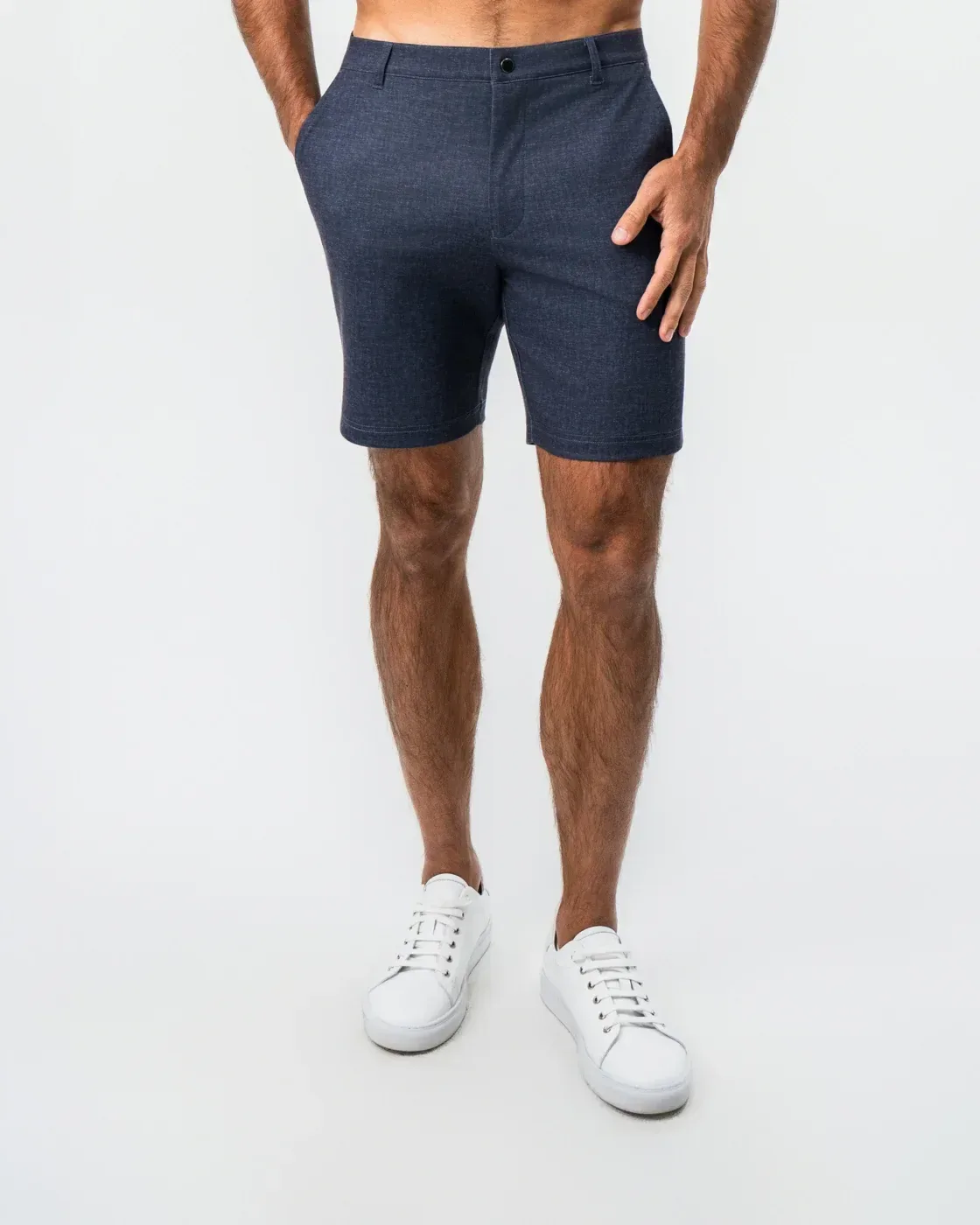 Brushed Athletic Fit Short – Textured Navy