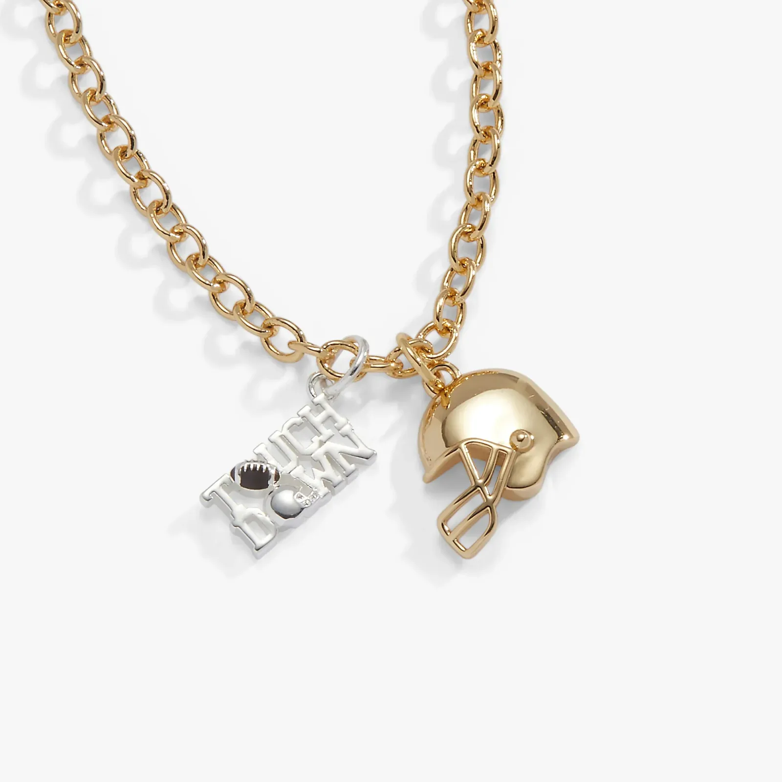 Football 'Touchdown' Duo Charm Pendant Necklace